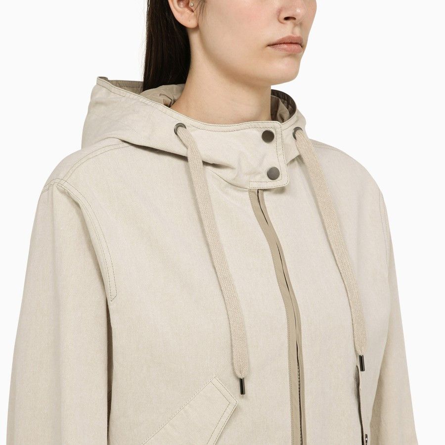 Brunello Cucinelli o1d2blof0824 Cotton-Blend Jacket in Beige Size S / US 4 / IT 40 - 4 Thumbnail