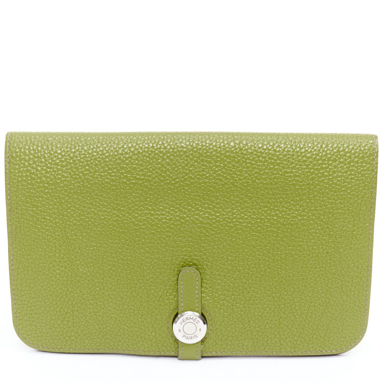 Hermes HERMES Dogon Duo green togo leather PHW loop through long wallet Size ONE SIZE - 1 Thumbnail