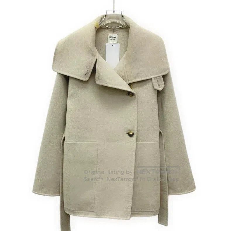Hermes Hermes Oatmeal Cashmere Belted Coat. Size US XXS / EU 40 - 1 Thumbnail