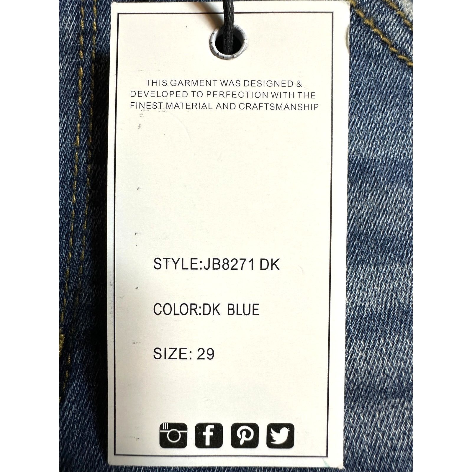 Judy Blue Judy Blue Adelene Mid Rise Cuffed Jeans Dark Blue 29 Size 29" - 14 Thumbnail