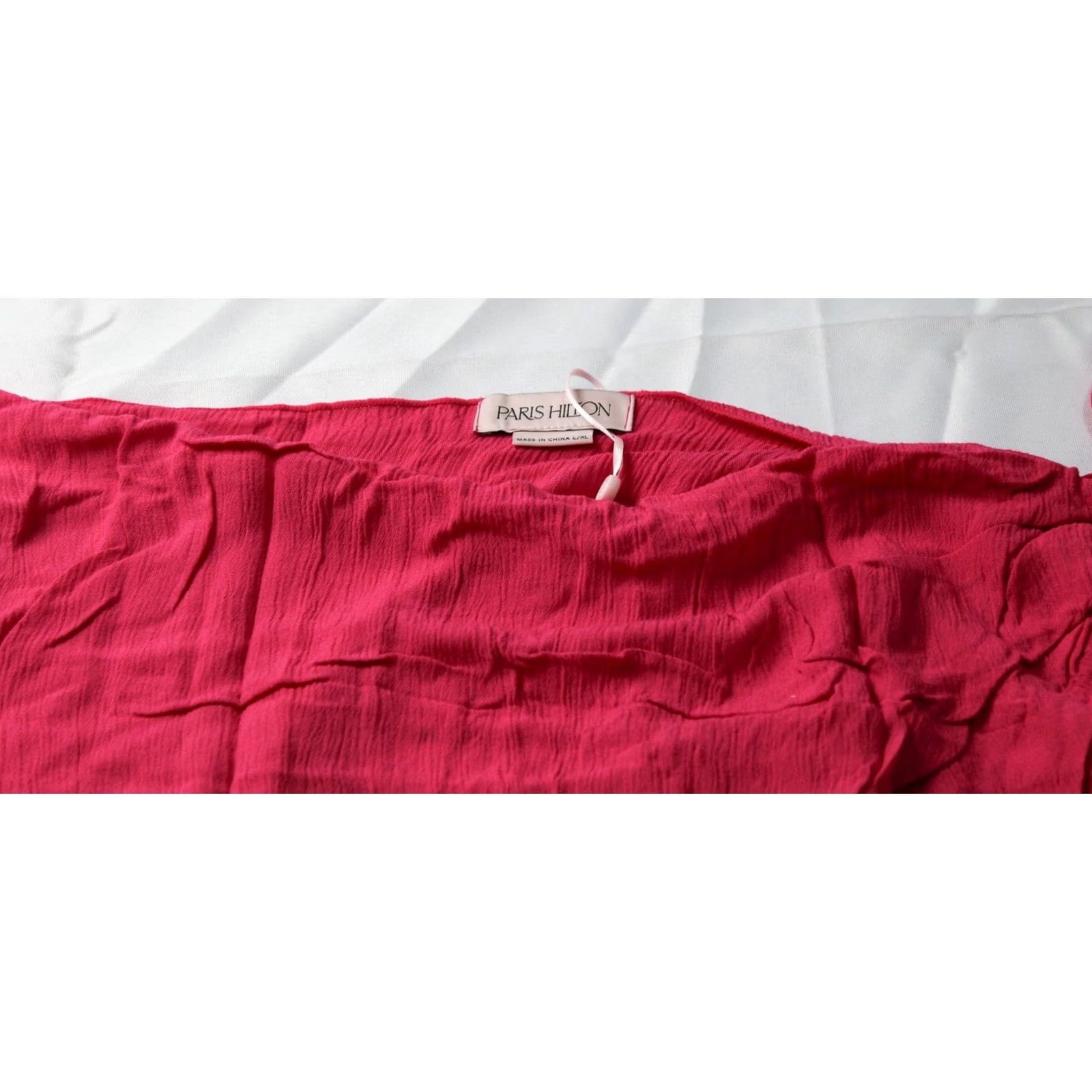 Vintage Paris Hilton Women's Cover Up Shirt? (Gap) Hot Pink Large NWT Wrap Sarong JT8 Sheer & Flowy Shirt Swim Skirt Glow? Size 36" / US 14 / IT 50 - 2 Thumbnail