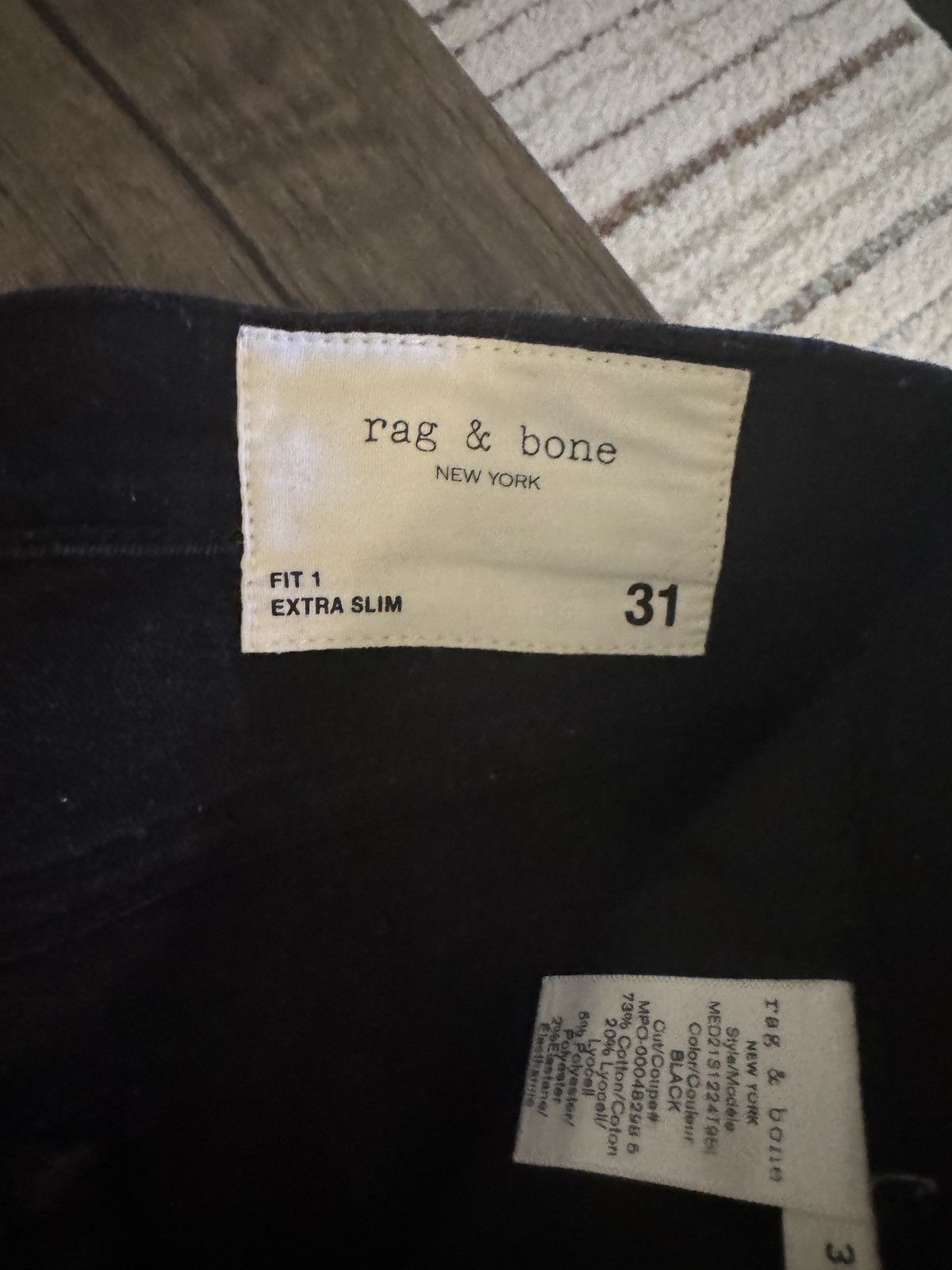 Rag & Bone Fit 1 black jeans Size US 31 - 2 Thumbnail