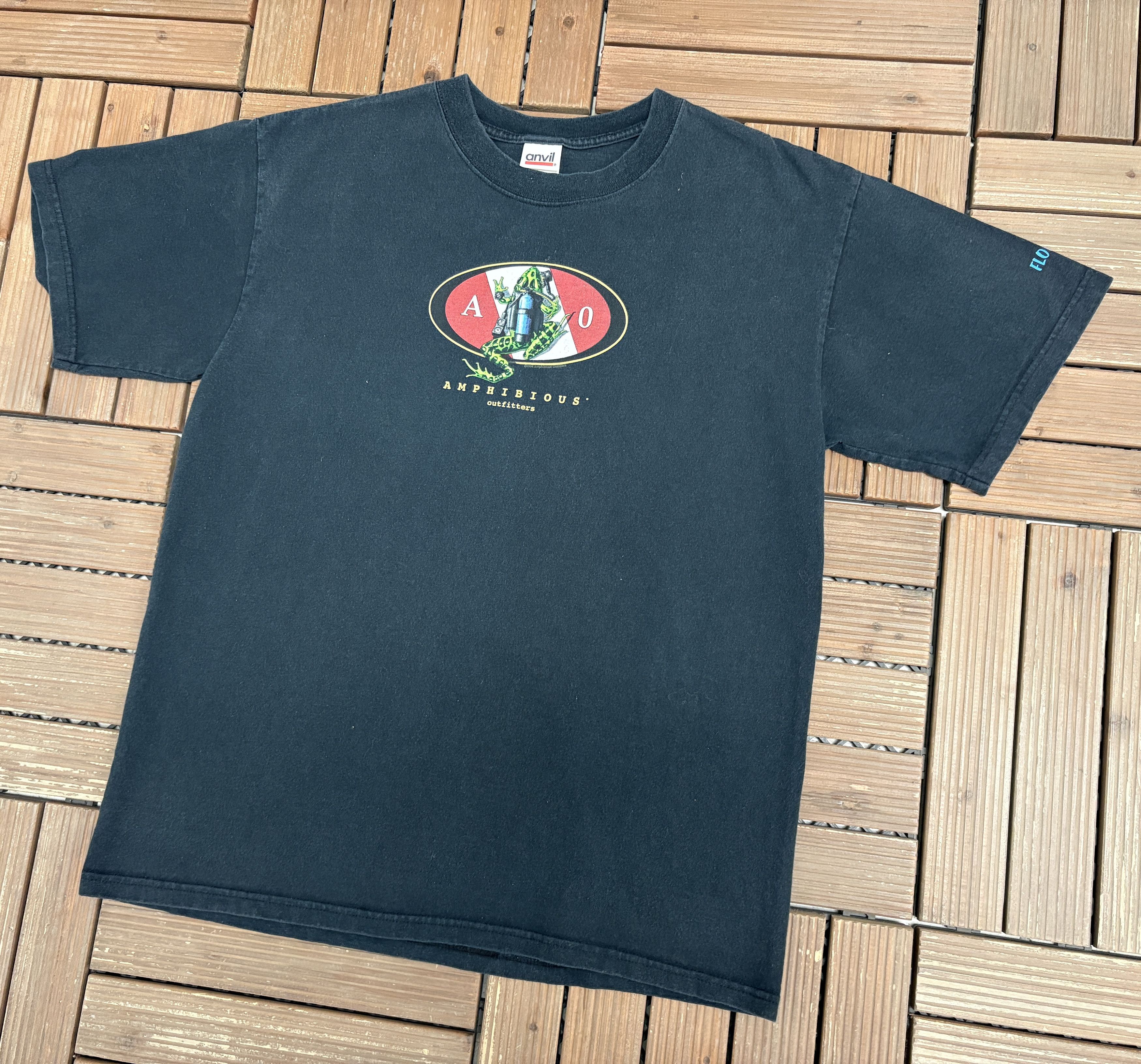 Vintage Amphibious Outfitters Frog Vintage Black T-Shirt Tee Size US M / EU 48-50 / 2 - 3 Thumbnail