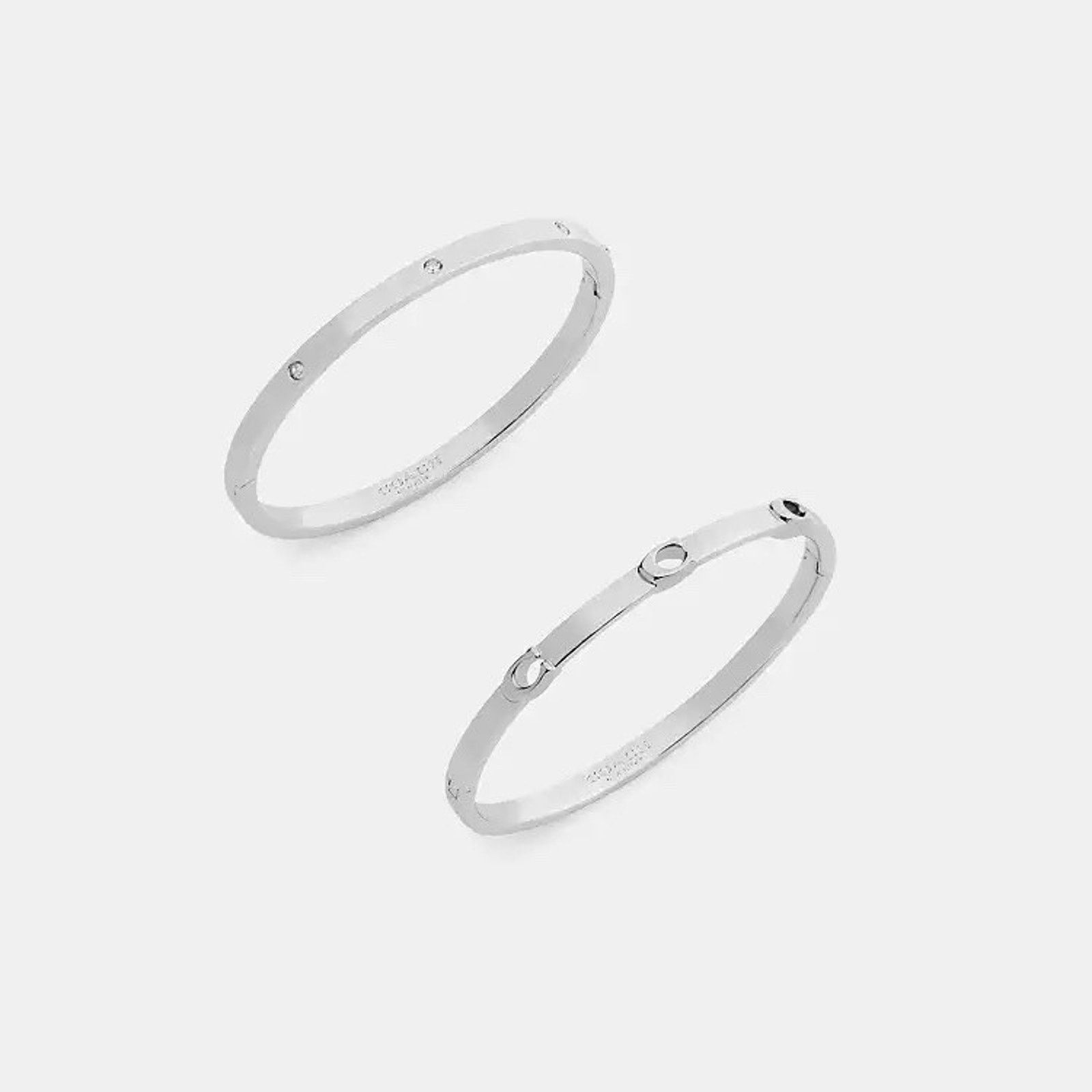 Coach NEW Coach Heart And Cherry Bangle Set Silver CCU44 Gift 2025 Size ONE SIZE - 3 Thumbnail