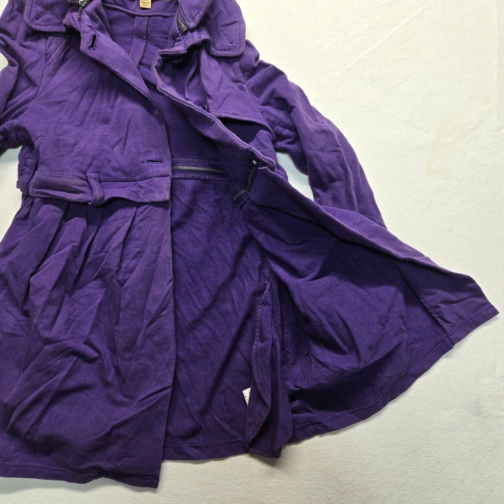 Vintage Motto Sweatshirt Slim Zip Crop Long Sleeve Purple XS Women Size XS / US 0-2 / IT 36-38 - 2 Thumbnail