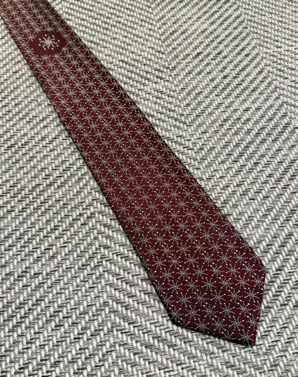 Jean Paul Gaultier Jean Paul Gaultier Chainmail Burgundy Radiant Floral Tie K23 Size ONE SIZE - 1 Thumbnail