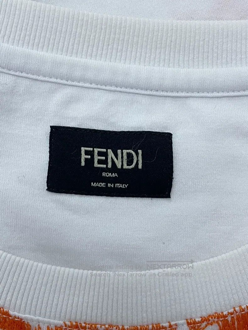Fendi Fendi White and Orange Old Logo Letter Short Sleeve, Unise Size US XL / EU 56 / 4 - 3 Thumbnail