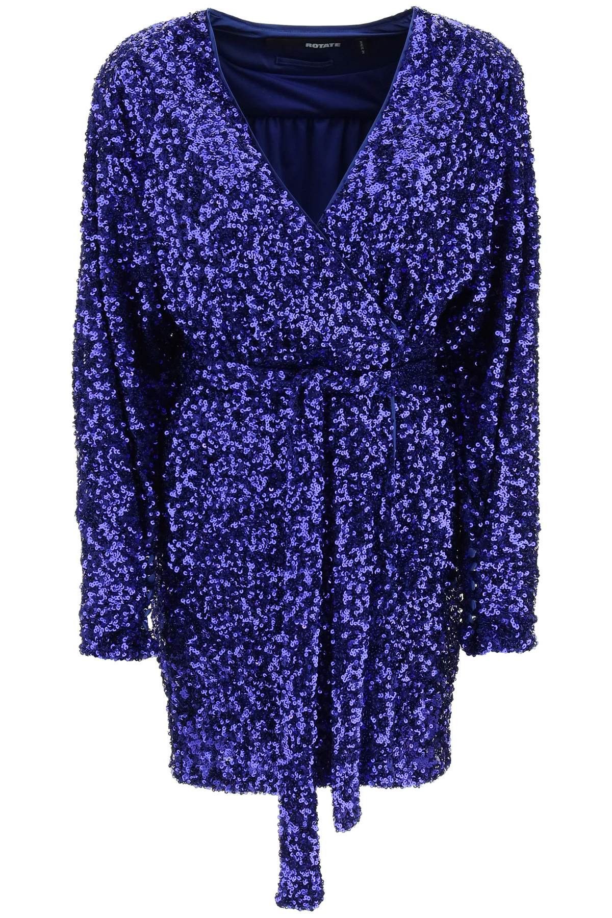 image of Rotate Birger Christensen Rotate 'samantha' Sequined Mini Dress in Blue Iris, Women's (Size Medium)