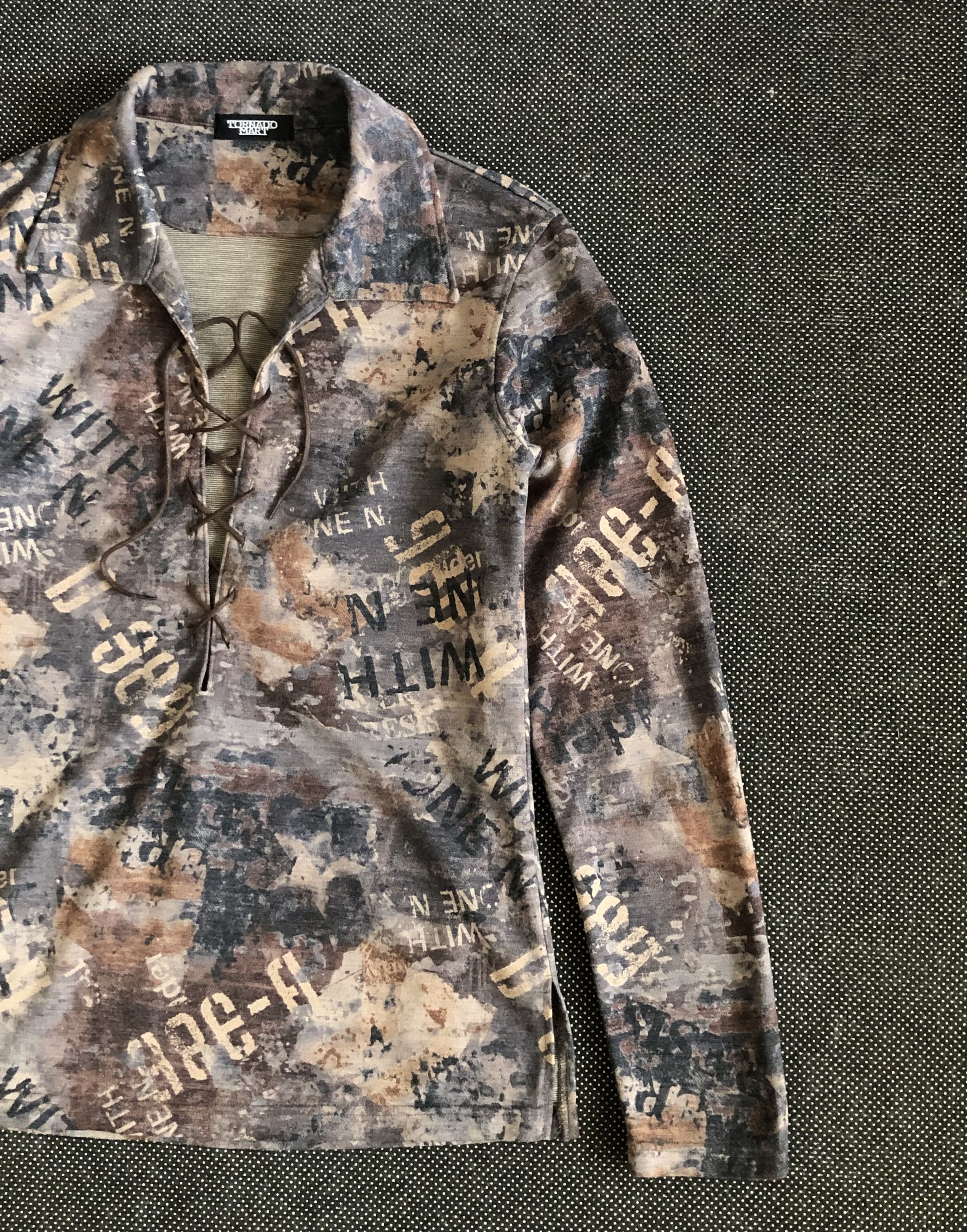 Tornado Mart × Vintage RARE🔥VTG TORNADO MART UNISEX LACES UP CHEST L/S WOOL BLEND Size US S / EU 44-46 / 1 - 3 Thumbnail