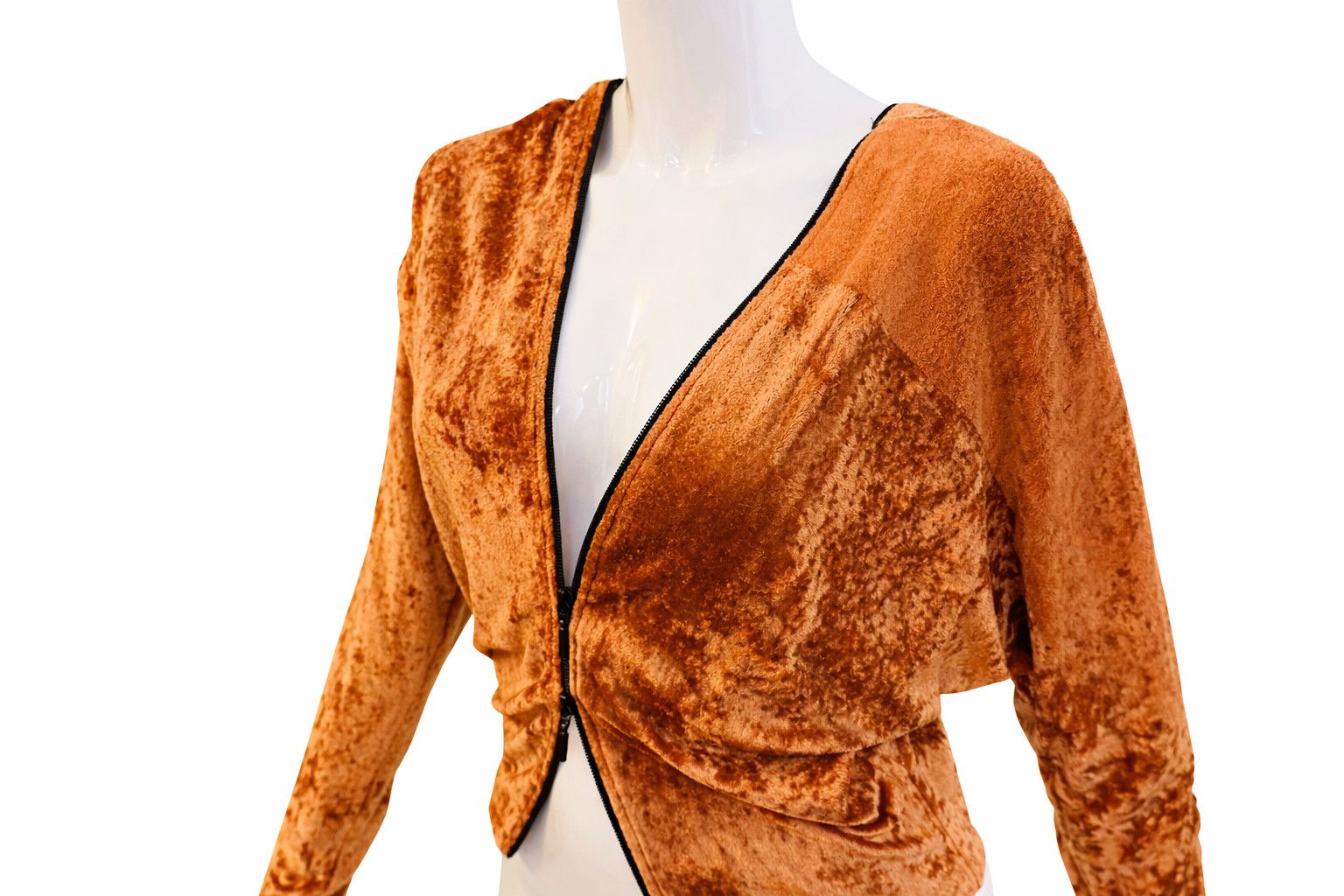 plein sud Plein Sud Velvet Zip Zipper Open Back French Designer Top Size M / US 6-8 / IT 42-44 - 5 Thumbnail