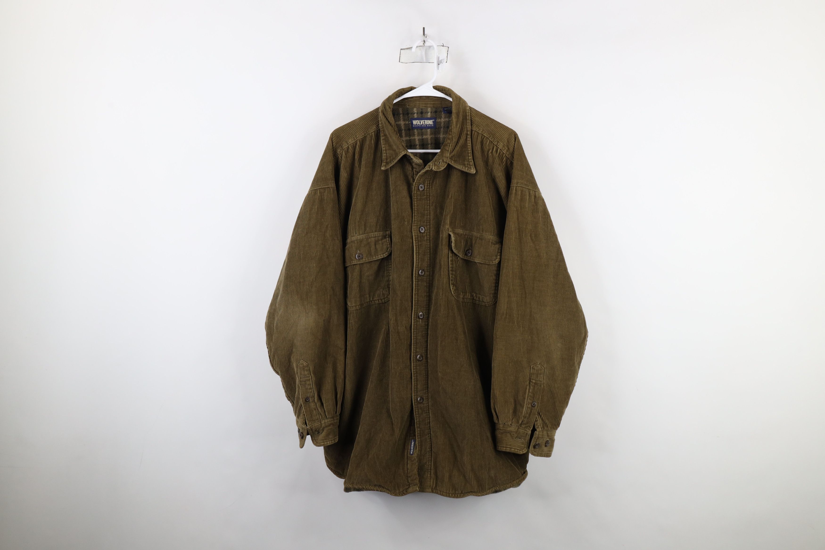 Vintage Vintage 90s Wolverine Boots Lined Corduroy Shirt Jacket Jac Size US XXL / EU 58 / 5 - 1 Thumbnail