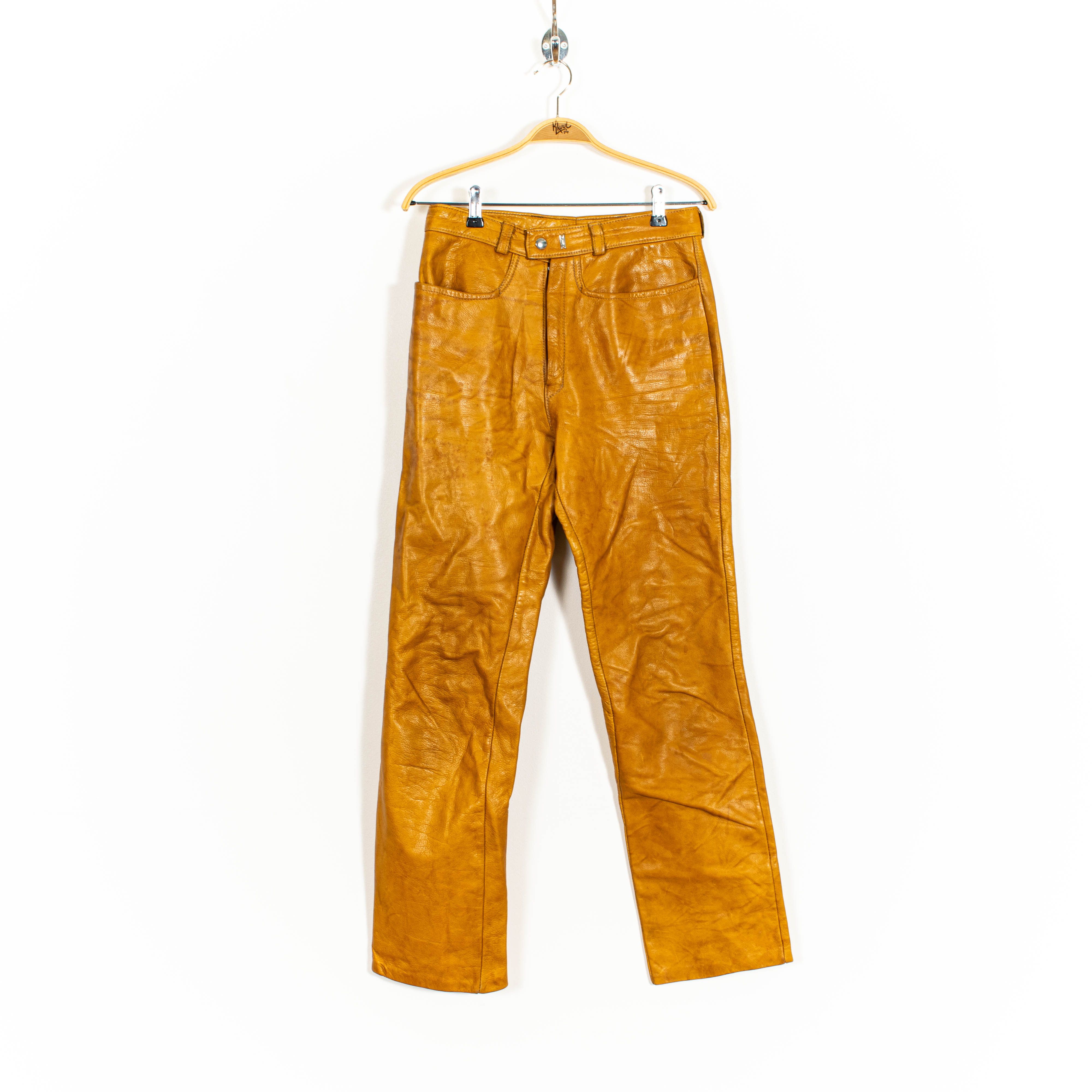 Vintage Caramel Leather Pants Size US 28 / EU 44 - 5 Thumbnail