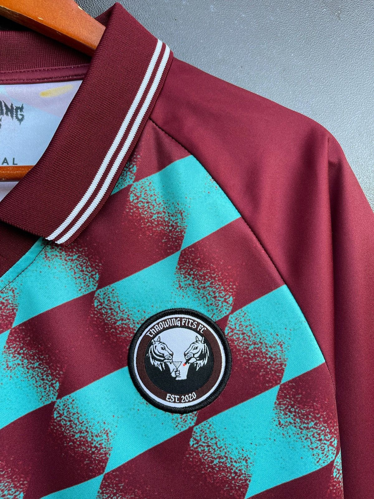 Throwing Fits Percival x Throwing Fits Football Shirt Jersey Burgundy Teal Size US L / EU 52-54 / 3 - 4 Thumbnail