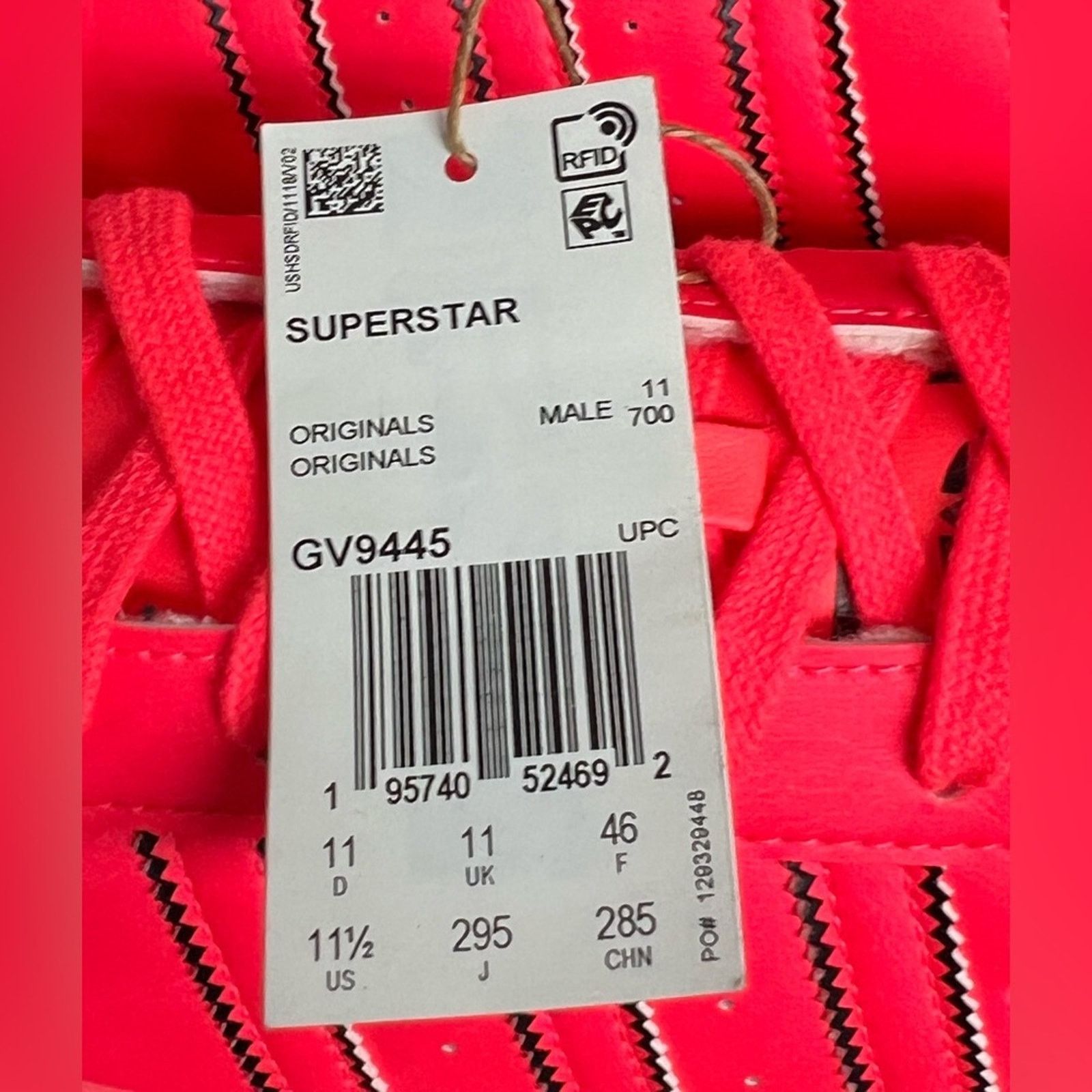 Adidas NEW Adidas Superstar Originals Turbo Salmon Shell Toe GV9445 Size US 11.5 / EU 44-45 - 8 Thumbnail