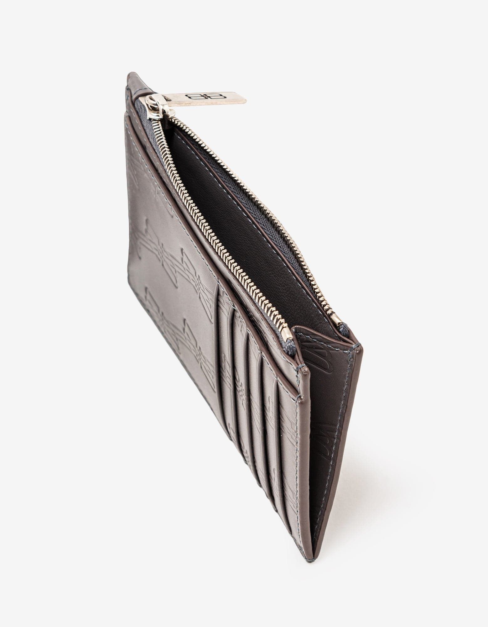 Balenciaga Balenciaga Dark Grey BB Monogram Zip Card Holder Size ONE SIZE - 3 Thumbnail
