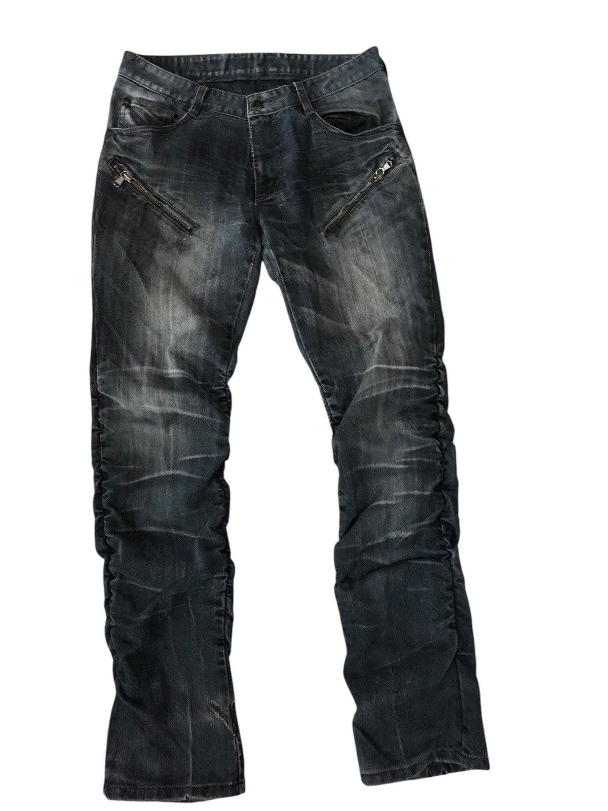 If Six Was Nine × Japanese Brand × Le Grande Bleu (L.G.B.) Custom Culture Biker Punk Wrinkle Shrink Denim pants Size US 30 / EU 46 - 1 Thumbnail