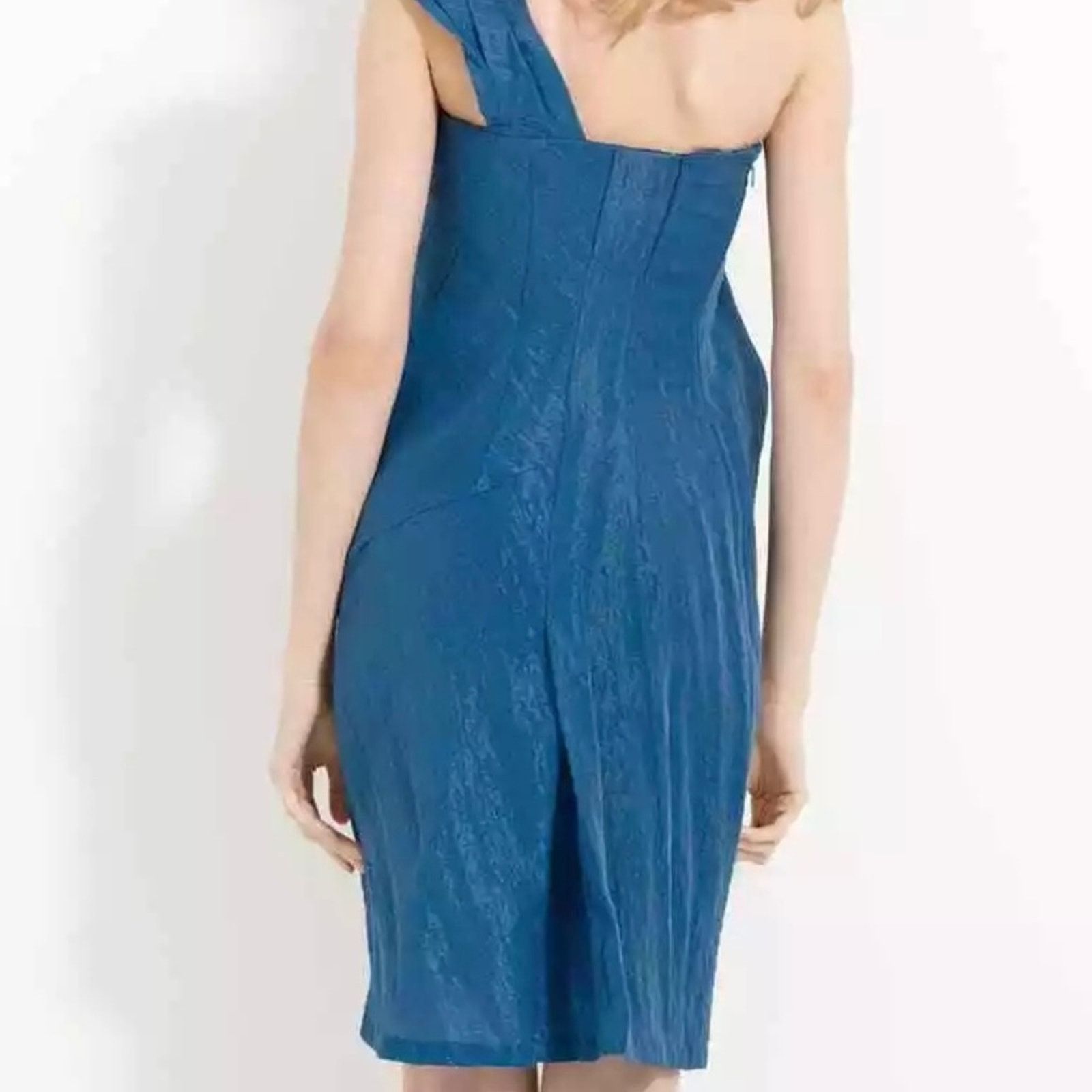 Ports 1961 Ports 1961 Runway One Shoulder Blue Sapphire Dress Size 10 Size L / US 10 / IT 46 - 2 Thumbnail