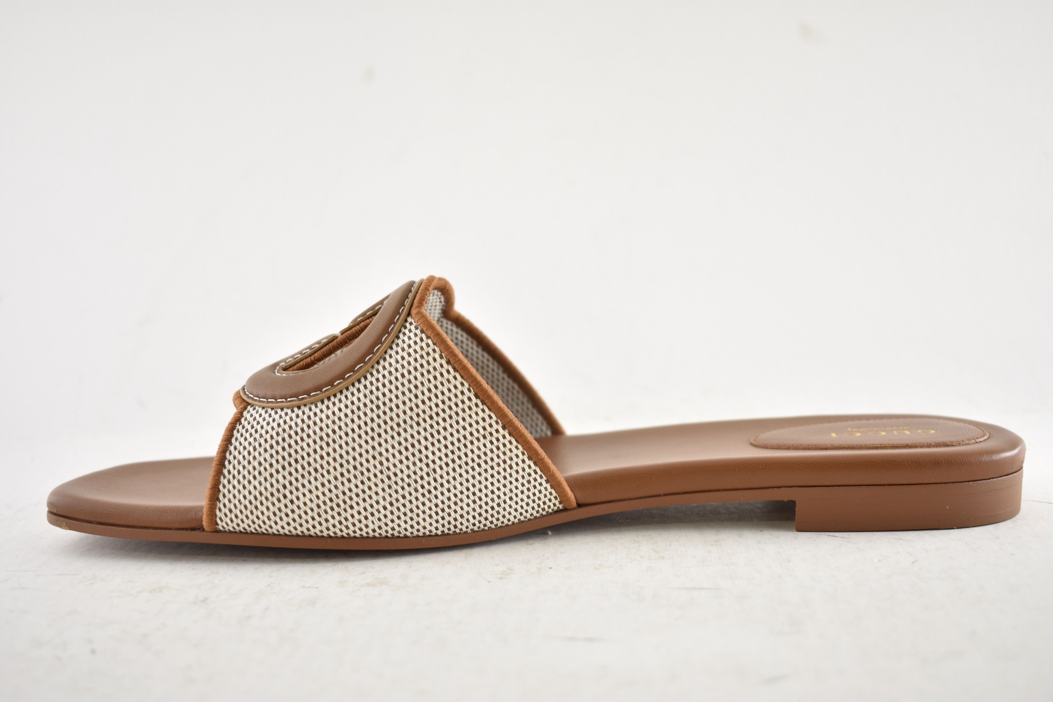 Gucci Gucci GG Interlocking Logo Brown Flat Slide Sandal 42 Size US 12 / IT 42 - 15 Thumbnail