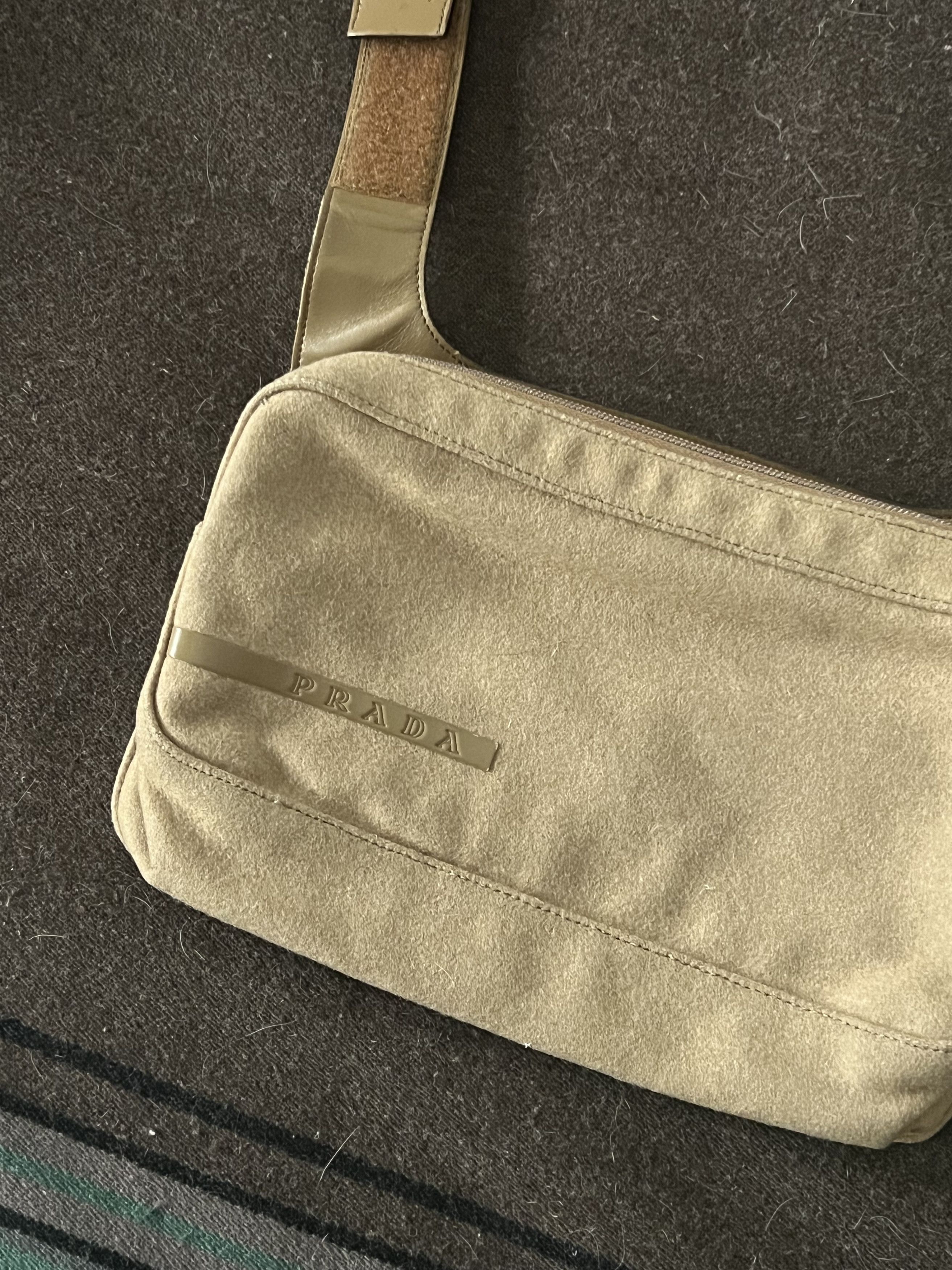 image of Vintage Prada Wool Crossbody Bag 90S!! in Beige, Women's