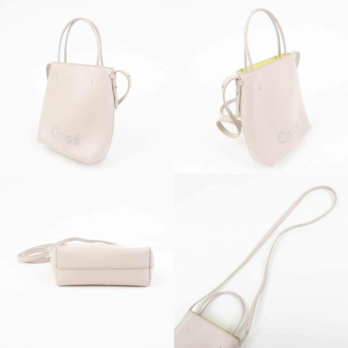 Chloe Chloe Sense Micro Leather Shoulder Bag Beige Size ONE SIZE - 3 Thumbnail