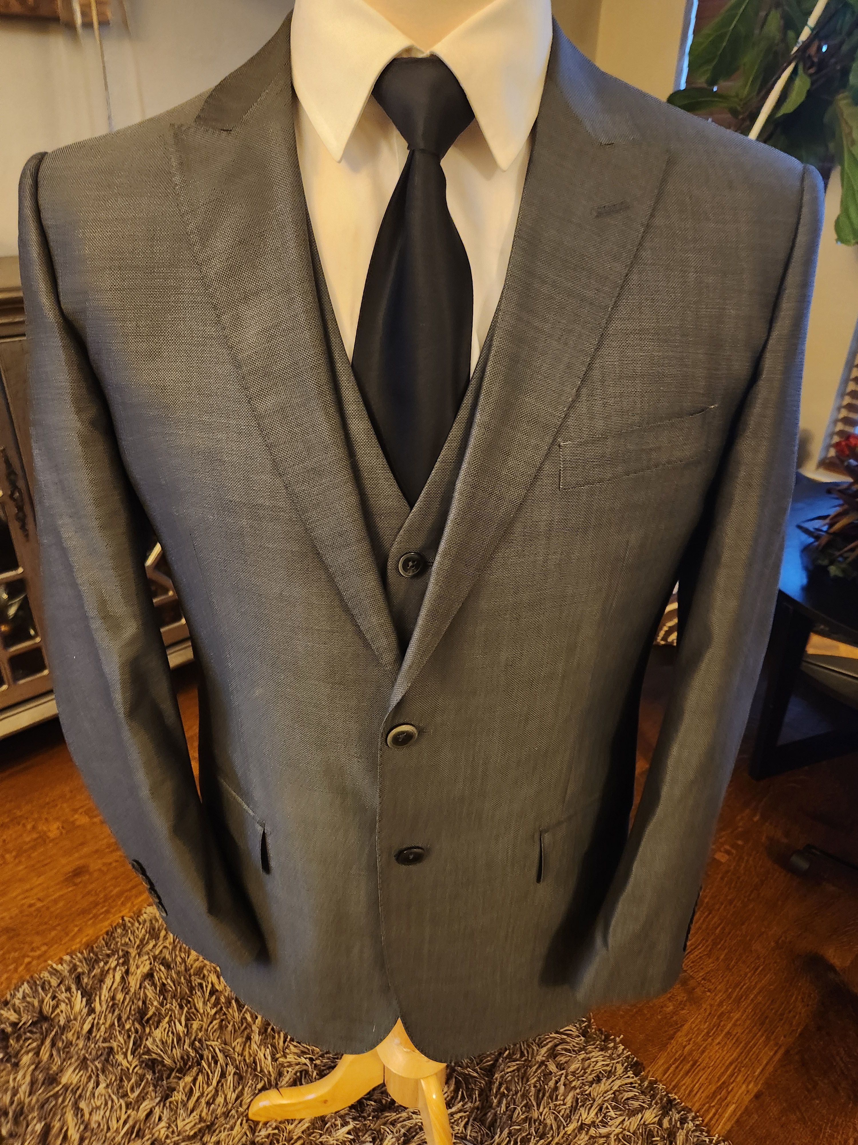 Other NWOT Tiglio Luxe Gray Silk/Wool 3-Peice Suit Size 42R - 2 Thumbnail