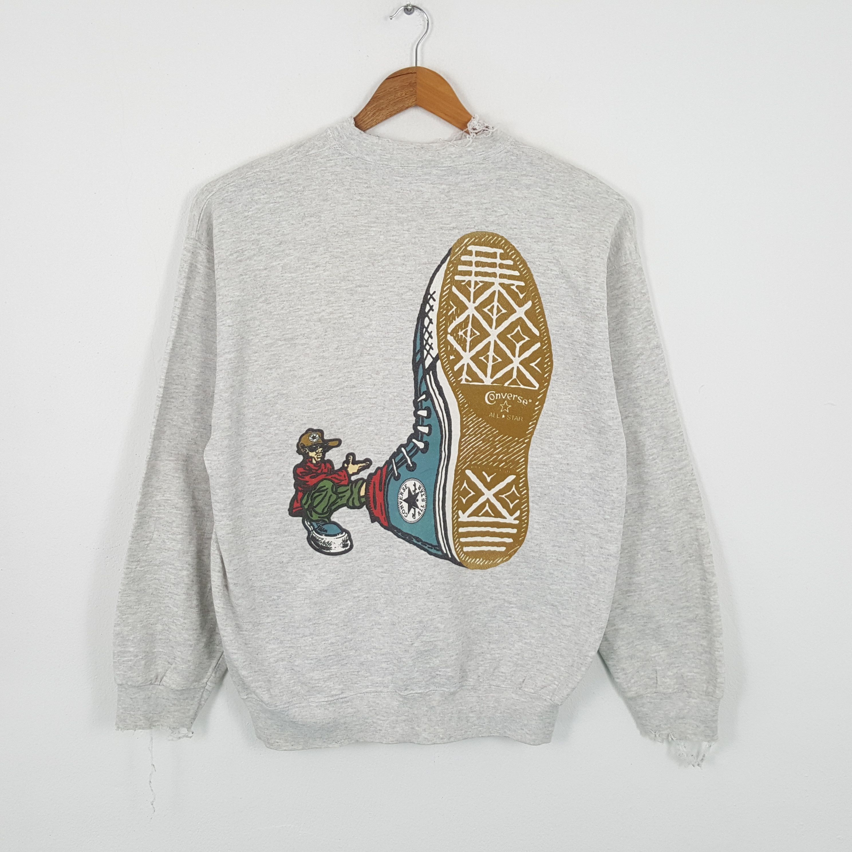 Converse × Vintage Vintage 90's CONVERSE American Style Distressed Sweatshirt Size US XL / EU 56 / 4 - 1 Thumbnail
