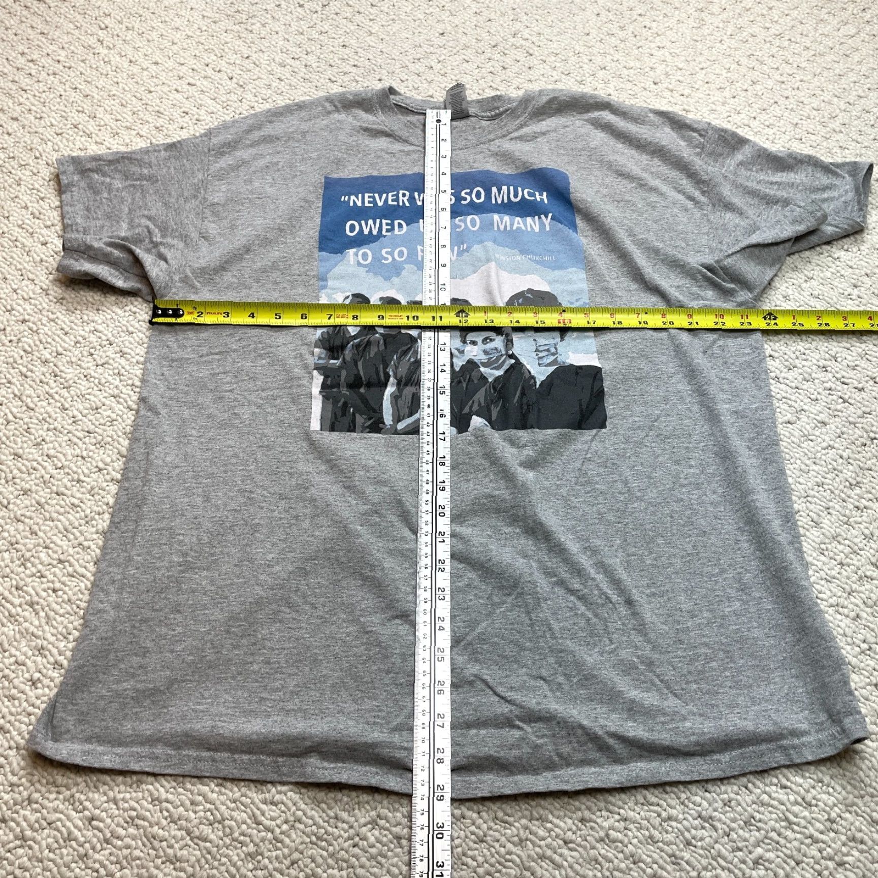 Gildan Gildan Heavy Cotton Shirt Mens 2XL Gray T-Shirt" Size US XXL / EU 58 / 5 - 6 Thumbnail