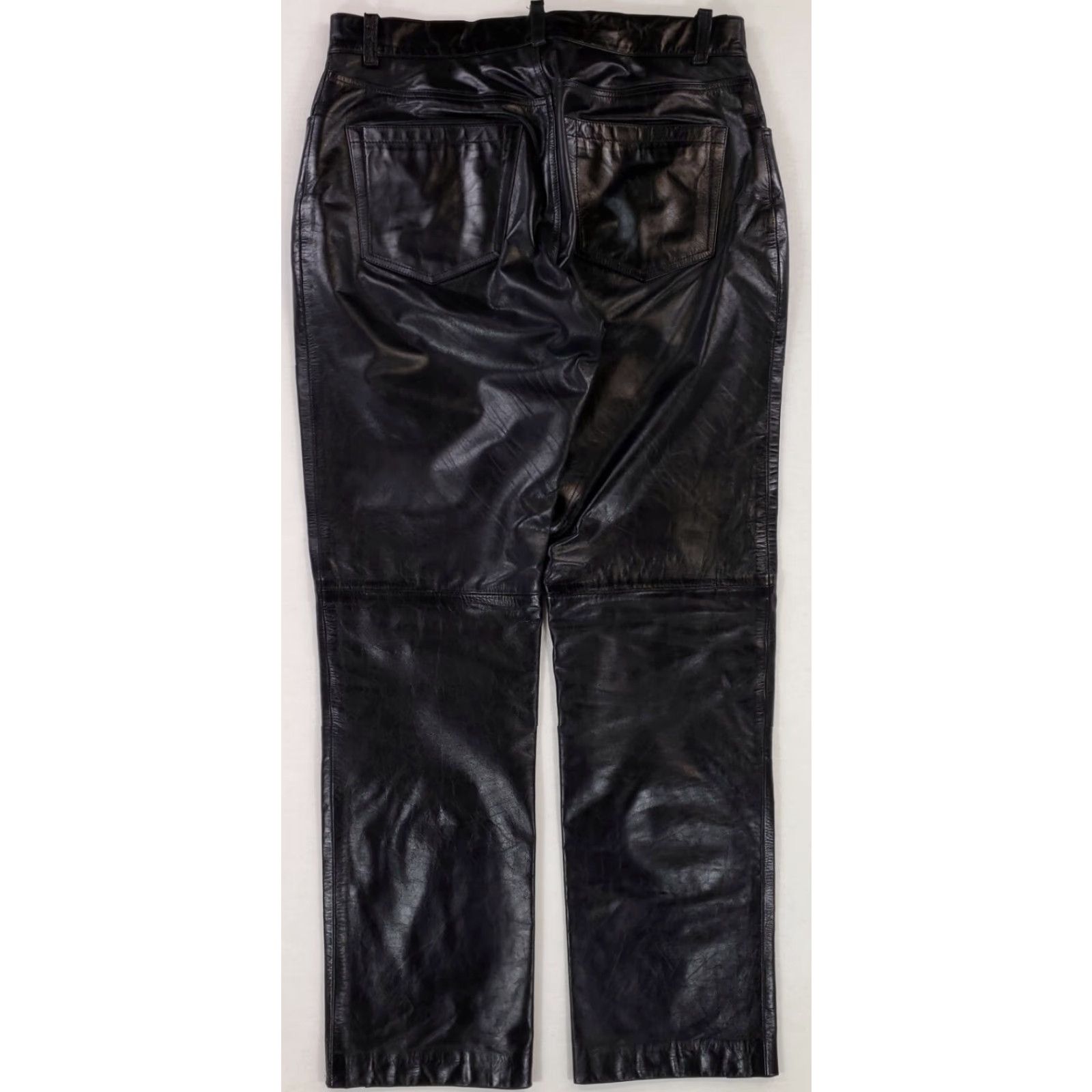 Gap Gap Womens Size 12 Black Leather Pants Genuine Original Fit Straight Leg 32 x 30 Size 34" / US 12 / IT 48 - 4 Thumbnail
