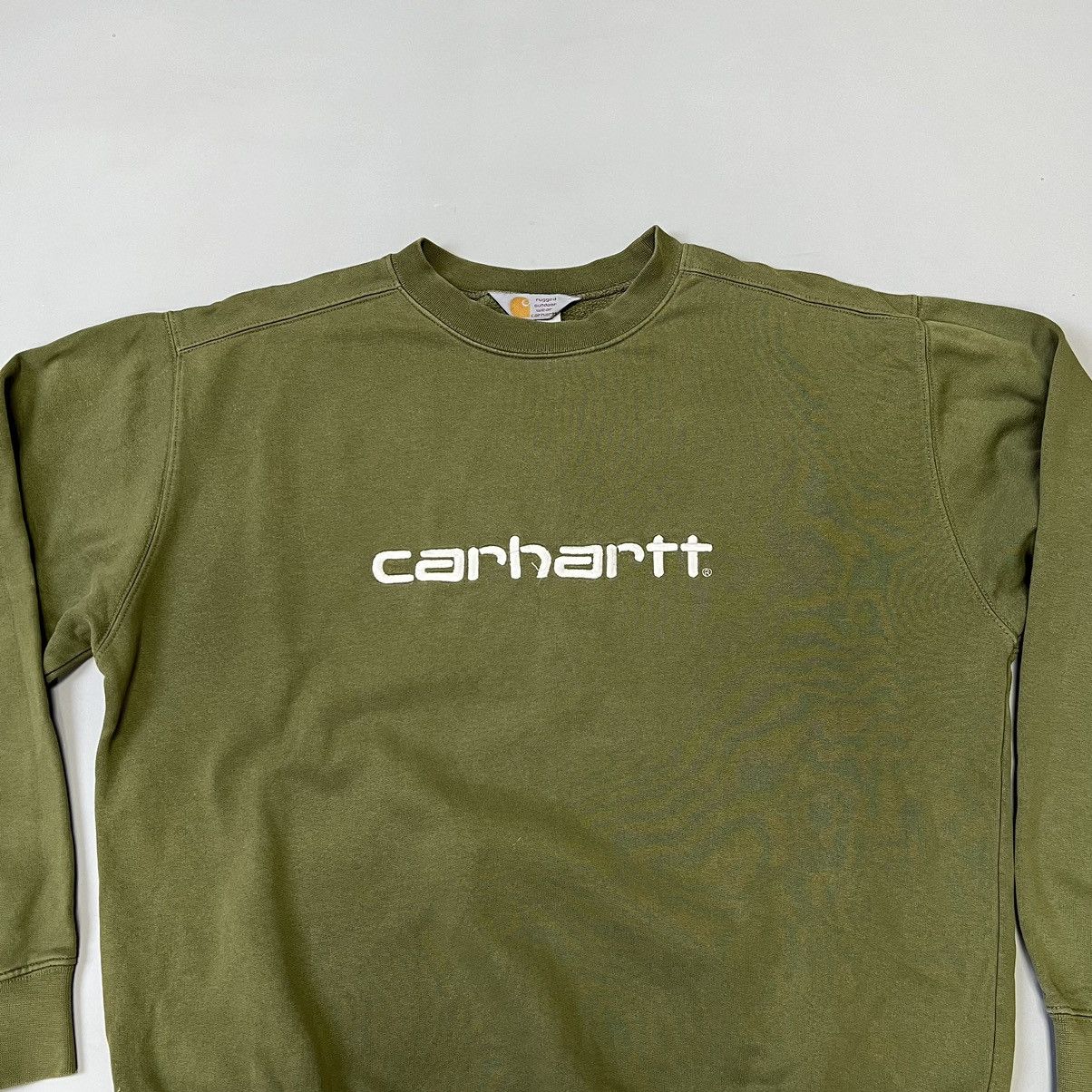 Carhartt × Carhartt Wip × Vintage Vintage Carhartt sweatshirt khaki big logo y2k Size US L / EU 52-54 / 3 - 2 Thumbnail