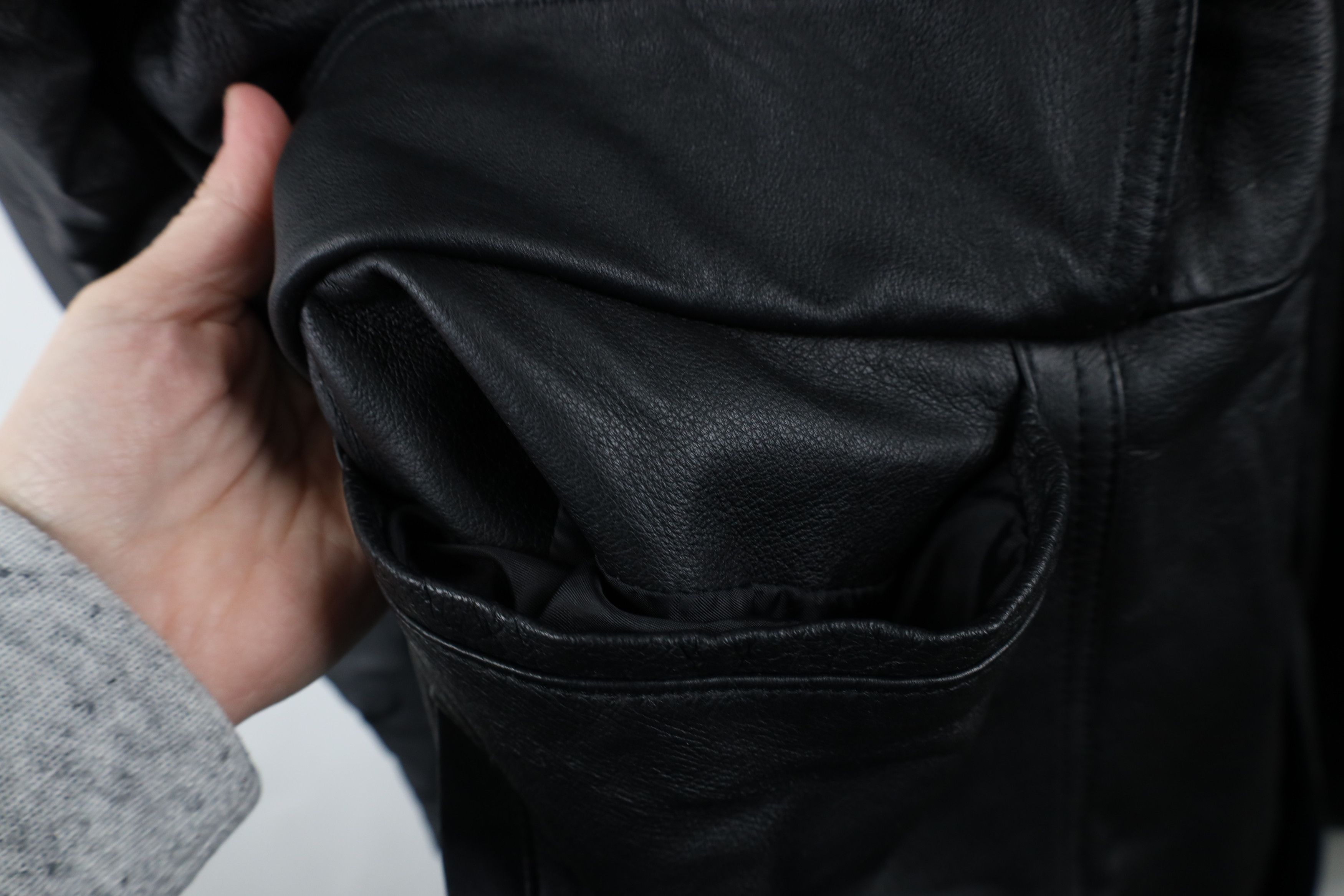 Vintage Vintage 90s Streetwear Leather Full Zip Parka Jacket Black Size US XXL / EU 58 / 5 - 6 Thumbnail