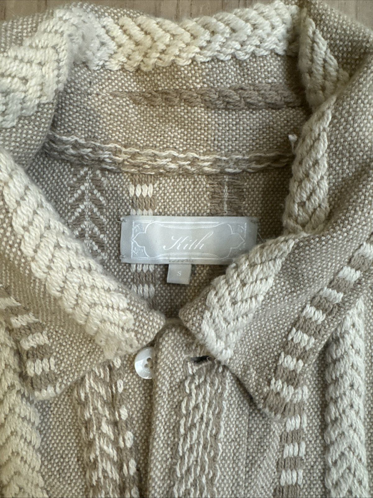 Kith Kith Mixed Stripe Tweed Boxy Overshirt Creme Sz S Size US S / EU 44-46 / 1 - 2 Thumbnail