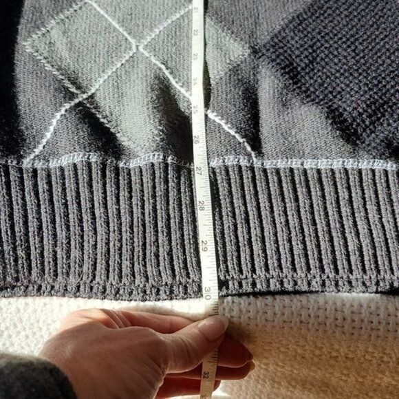 BKE BKE Argyle Grey Print Standard Fit 1/4 Zip LS Pullover Sz XL Size US XL / EU 56 / 4 - 13 Thumbnail
