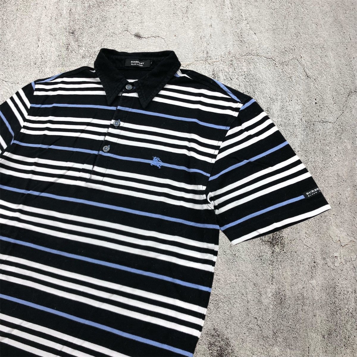 Burberry Vintage Burberry Black Label Polo T-shirt Stripe Luxury Size US S / EU 44-46 / 1 - 2 Thumbnail