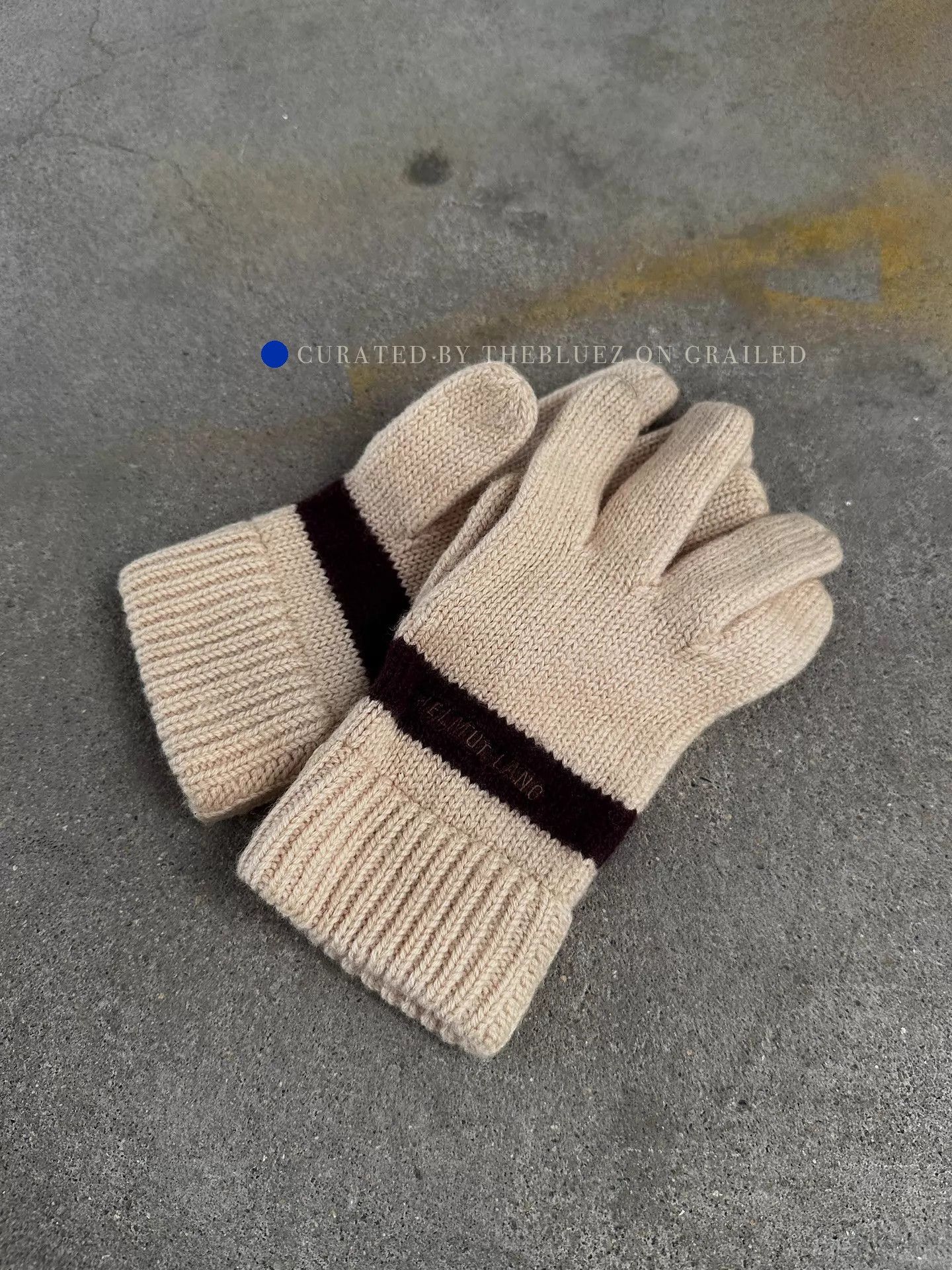 Helmut Lang 90s Embroidered Work Gloves Size ONE SIZE - 1 Thumbnail