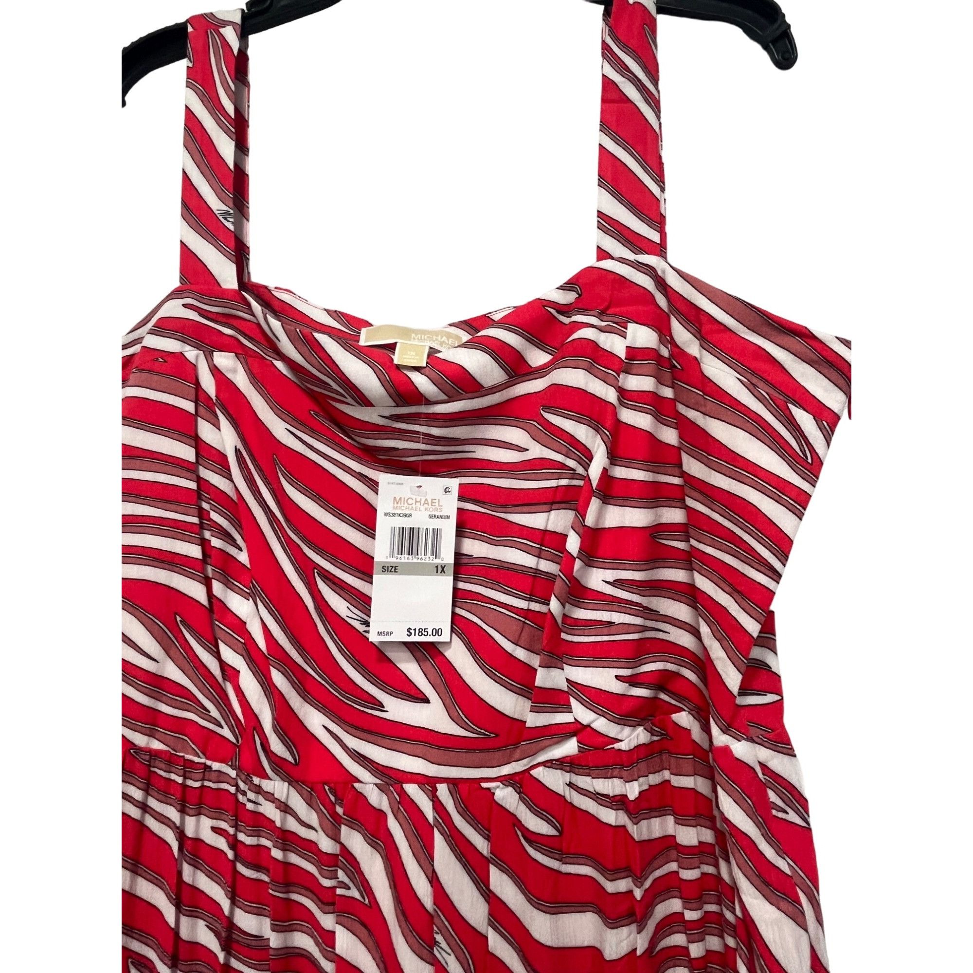 Other Michael Michael Kors Plus Size Zebra Midi Dress, Geranium, 1 Size ONE SIZE - 9 Thumbnail