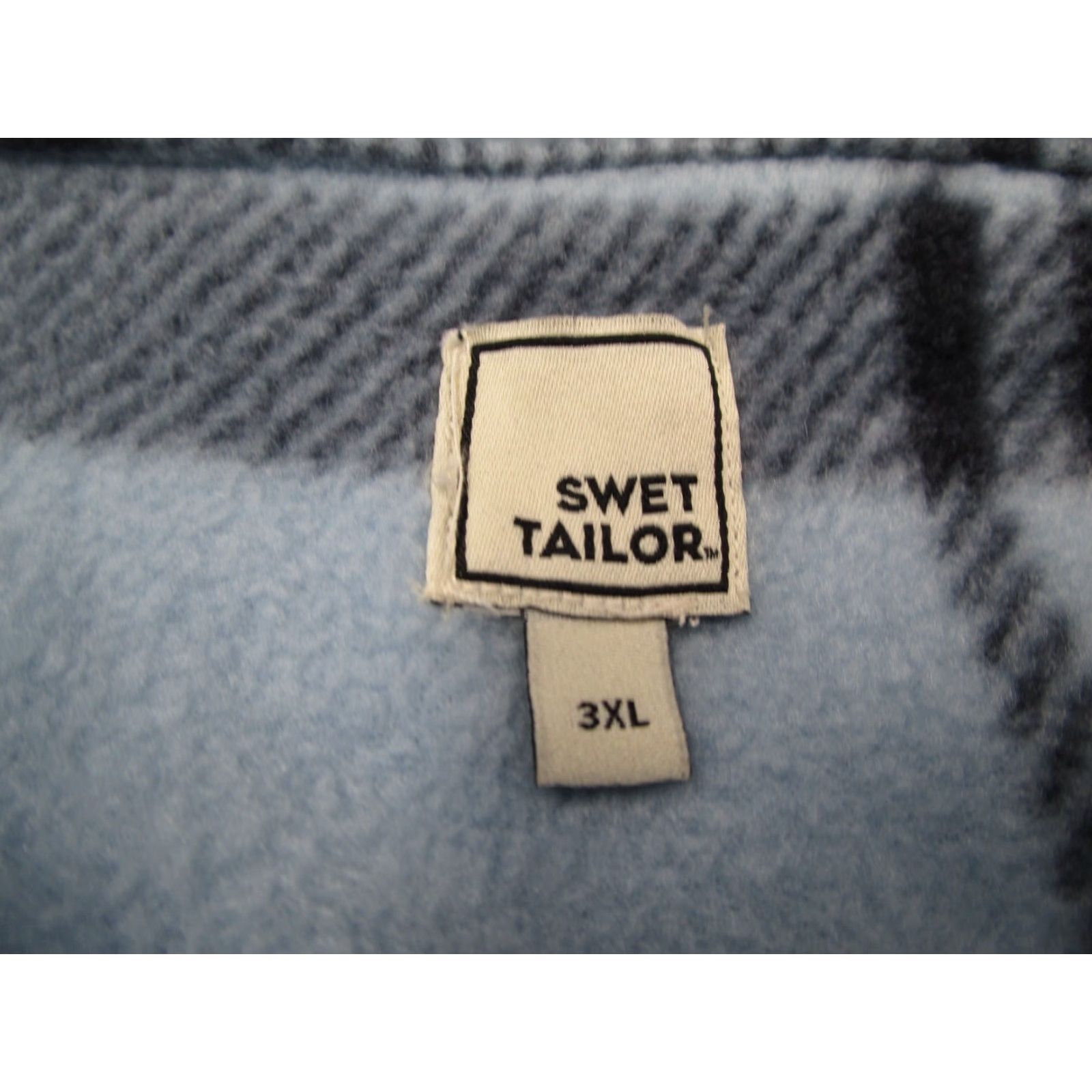 Vintage Swet Tailor Shirt Mens 3XL Blue Plaid Fleece Flannel Button-Up Long Sleeve Travel Size US XXL / EU 58 / 5 - 2 Thumbnail