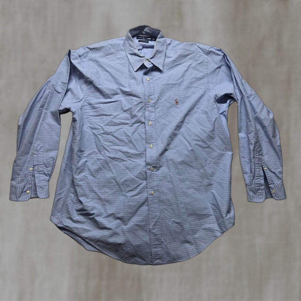 Polo Ralph Lauren Polo Ralph Lauren Shirt Blue Check Adult Men L Large Button-Up Casual Shirt Size US L / EU 52-54 / 3 - 1 Thumbnail