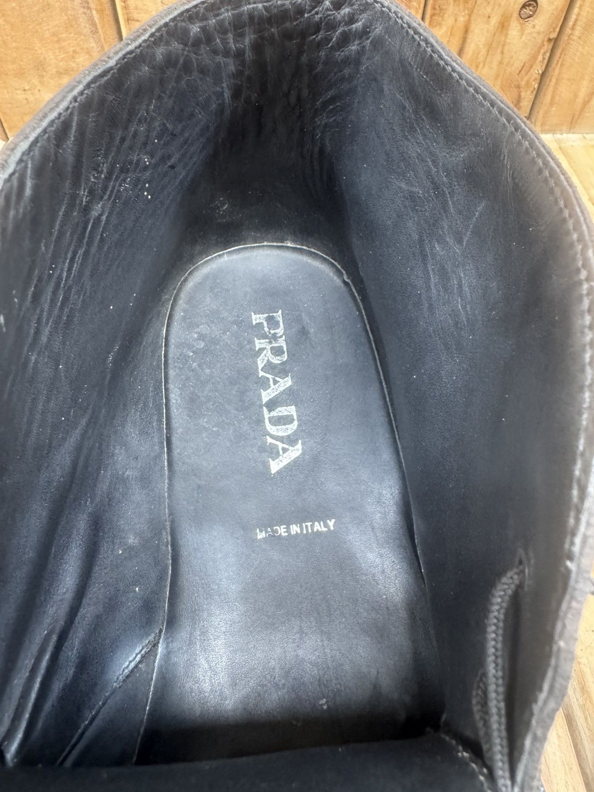Prada Prada exotic skin Chukka black leather boots Sz USA 9.5 Size US 9.5 / EU 42-43 - 11 Thumbnail