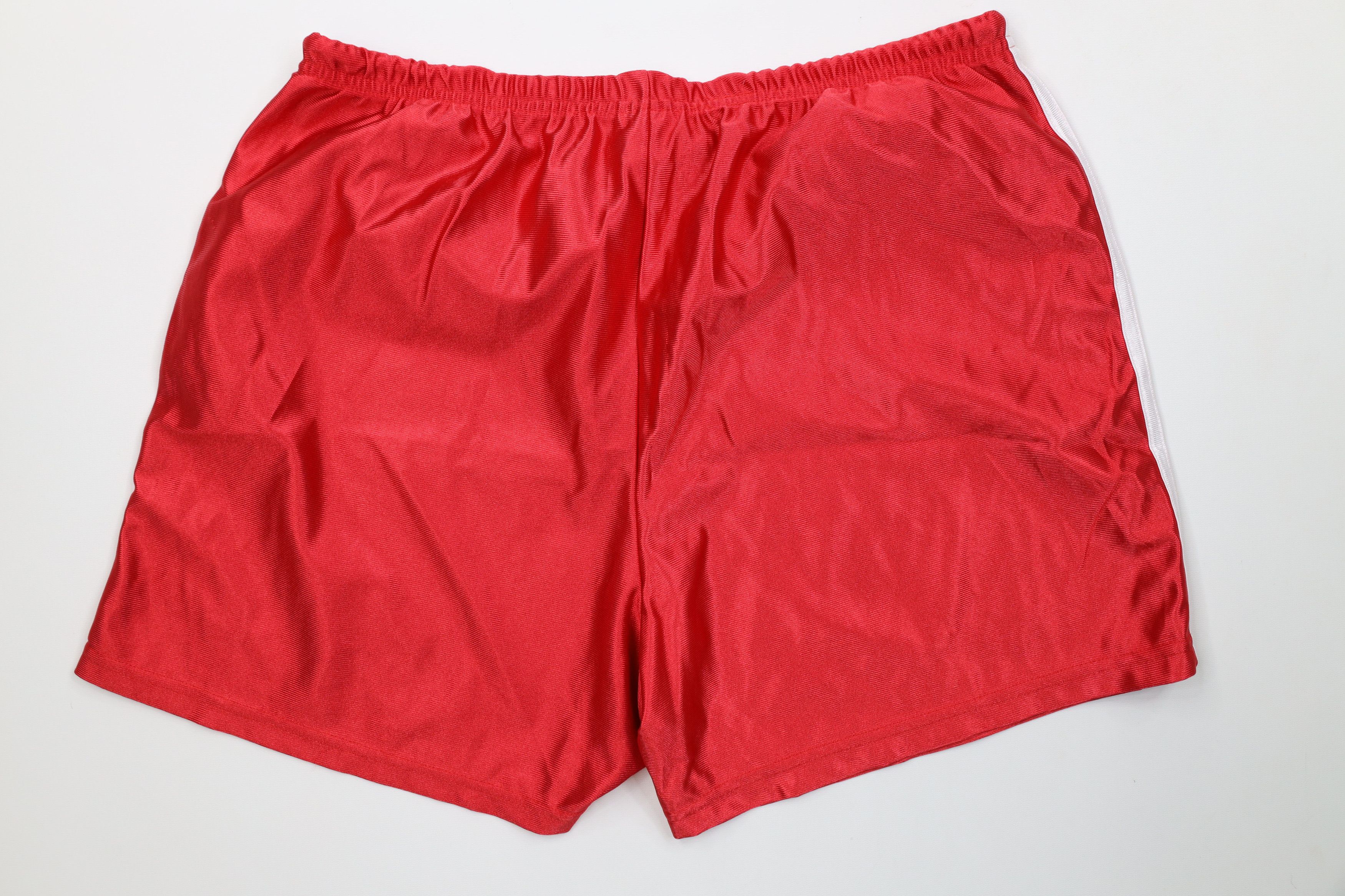 Vintage Vintage 90s Streetwear Striped Basketball Shorts Red Size 32" / US 10 / IT 46 - 7 Thumbnail
