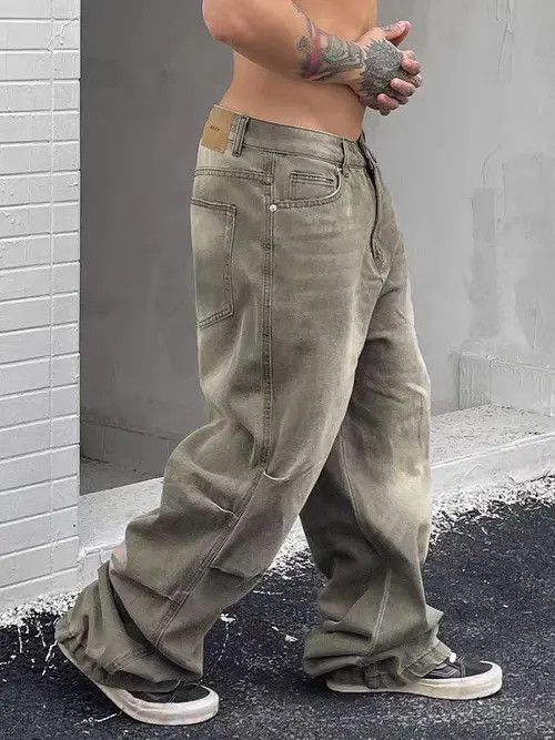 VIBE Faded Wash Wide Leg Baggy Denim Jeans Size US 30 / EU 46 - 6 Thumbnail