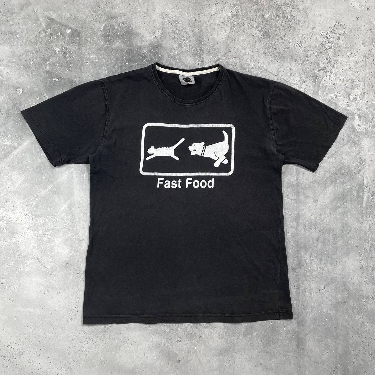 Other Vintage 2000s Chimpanzee Fast Food Humor T Shirt Faded Black Size US L / EU 52-54 / 3 - 1 Thumbnail