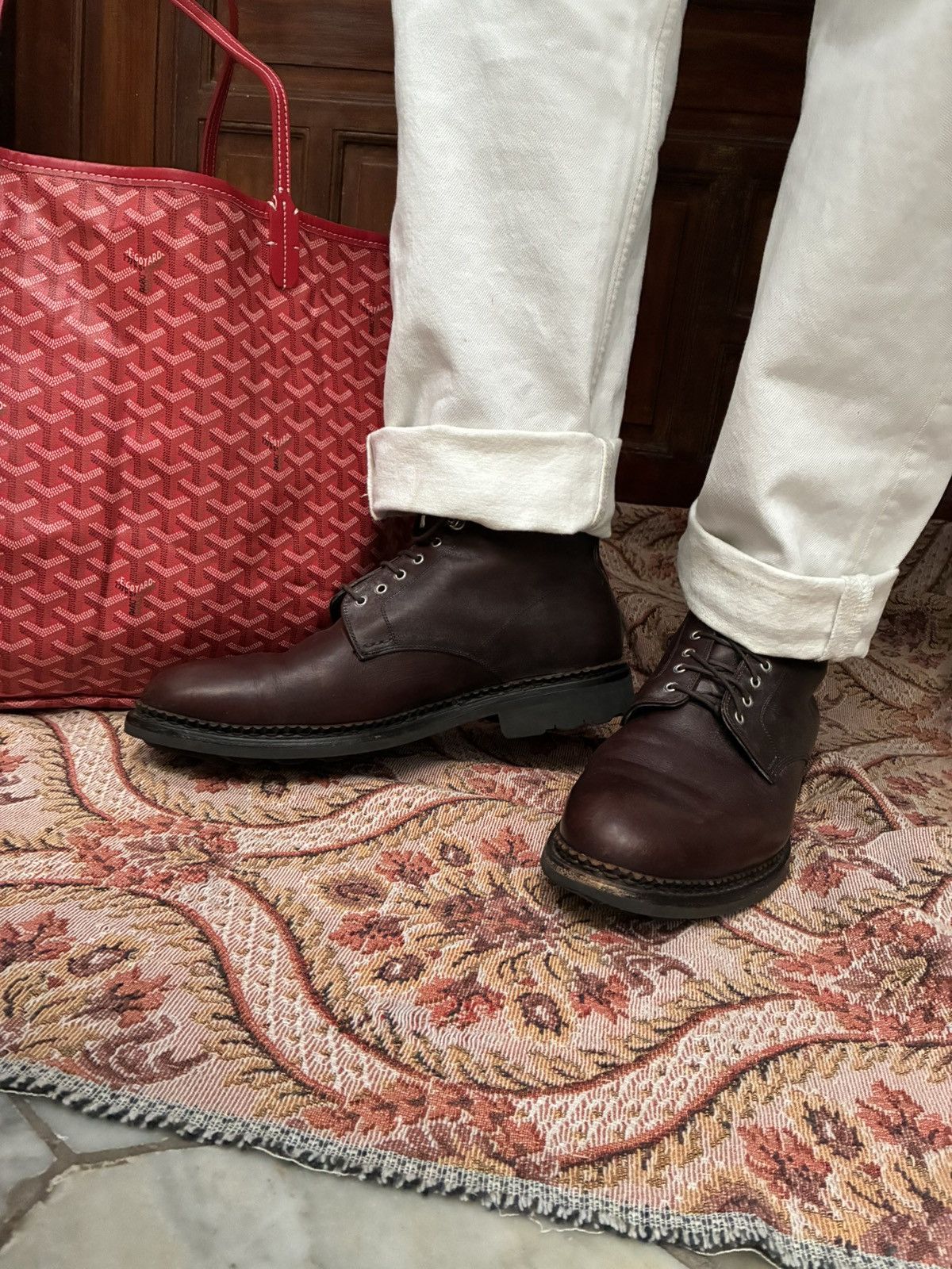 Heschung HESCHUNG HÊTRE MADE IN FRANCE WOOL LINED BURGUNDY DERBY BOOT Size US 11.5 / EU 44-45 - 5 Thumbnail