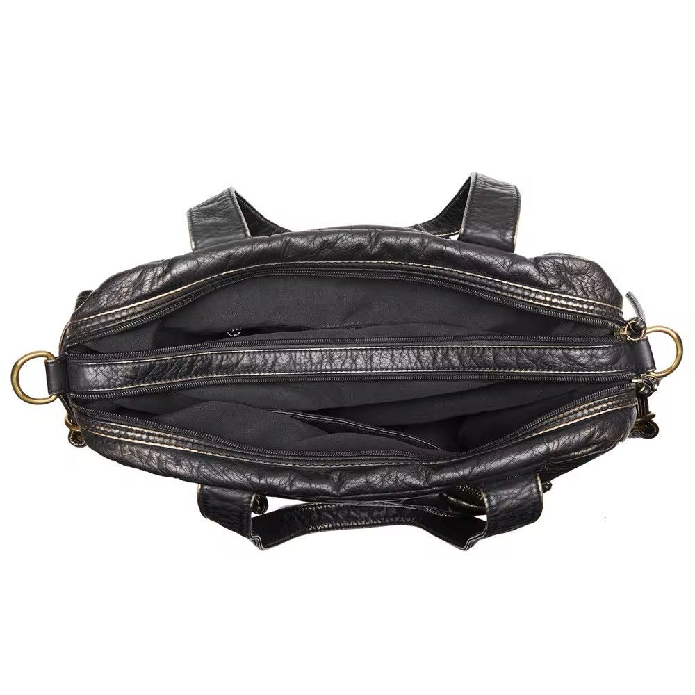 Vintage Vintage PU Leather Multi-pockets Shoulder Bag Size ONE SIZE - 7 Thumbnail