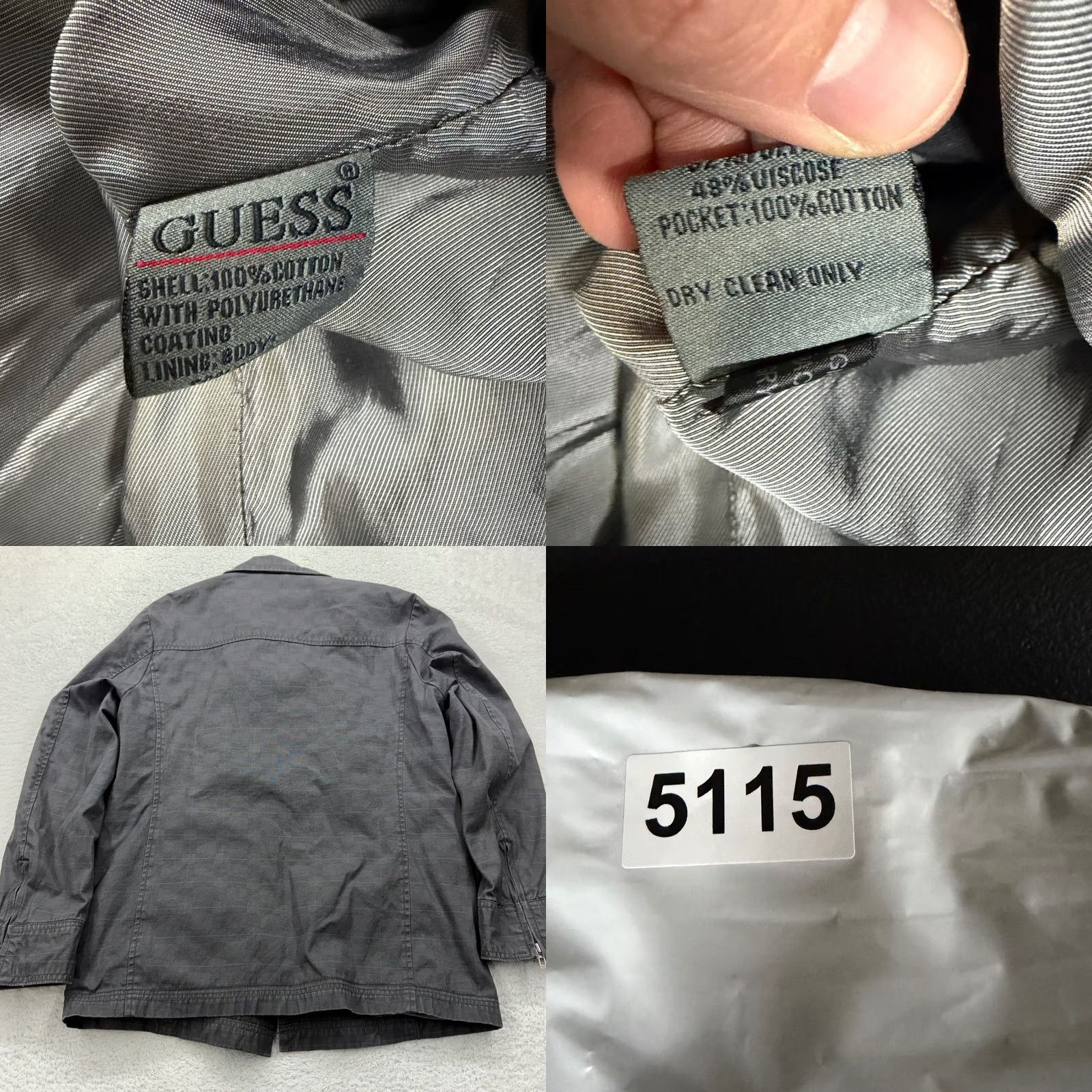 Guess VINTAGEGUESS Gray Plaid Utility Jacket Zip Button Pockets Size S Canvas Mens Jacket Size US S / EU 44-46 / 1 - 8 Thumbnail