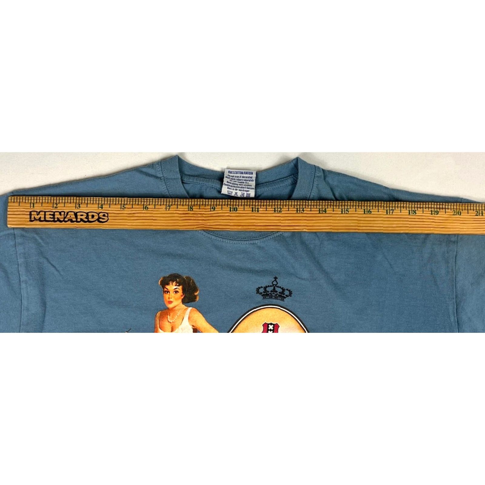 Vintage VINTAGE Fox Originals T-Shirt Amsterdam Red Light District Unisex Adults L Blue Graphic Print 90s Boys Mens Womens Size US L / EU 52-54 / 3 - 8 Thumbnail