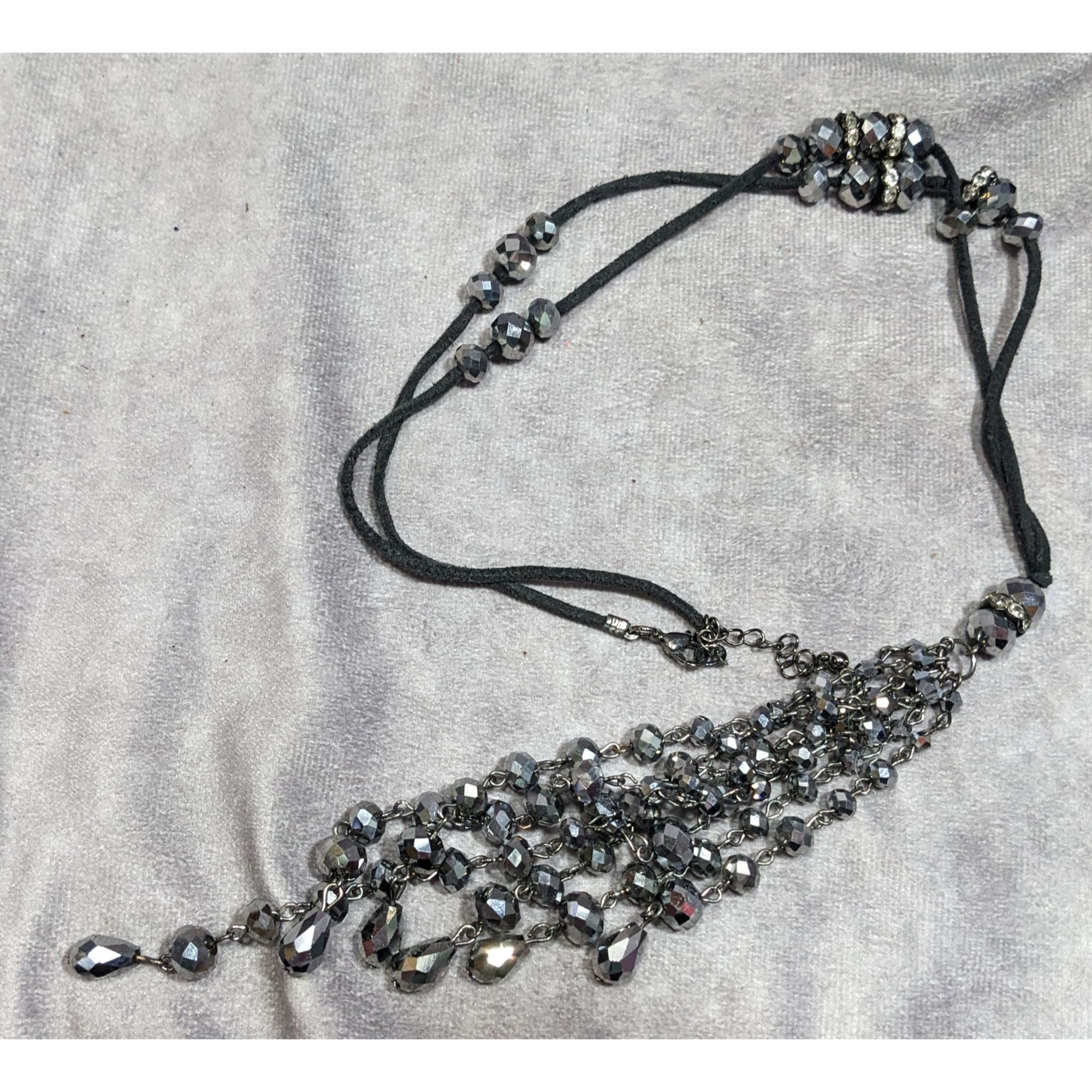 Other Glam Goth Mirror Finish Glass Beaded Tassel Necklace Size ONE SIZE - 5 Thumbnail