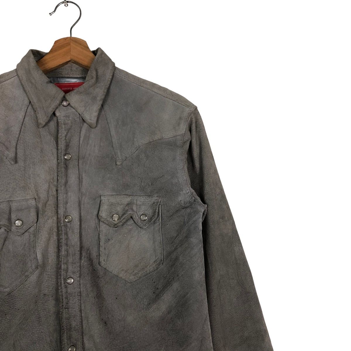 Vintage 🔥VINTAGE SHIRT LEATHER JACKET OCTOPUS ARMY MILITARY Size US L / EU 52-54 / 3 - 4 Thumbnail