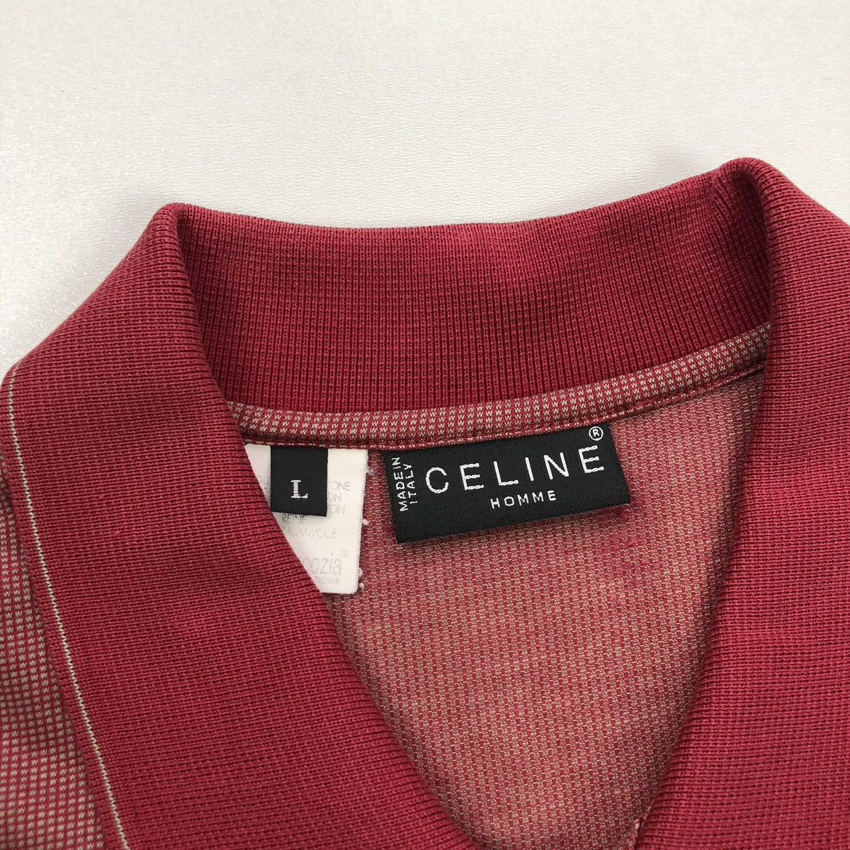 Vintage Celine Homme 90’s Vintage Pure Cotton Pocket Polo Shirt Red Size US L / EU 52-54 / 3 - 8 Thumbnail