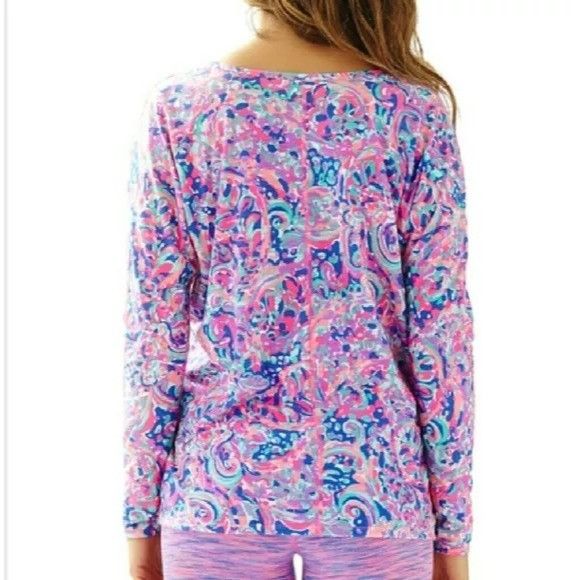 Lilly Pulitzer Lilly Pulitzer Luxletic S Long Sleeve Paisley Athleisure Top Size S / US 4 / IT 40 - 2 Thumbnail