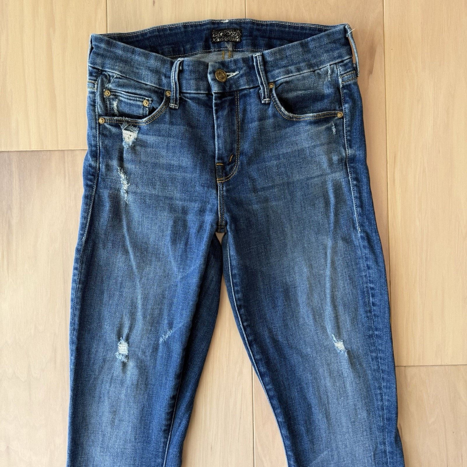 MOTHER Mother The Looker Jeans Women's 26 Blue Low Rise Glam Size 26" / US 2 / IT 38 - 3 Thumbnail